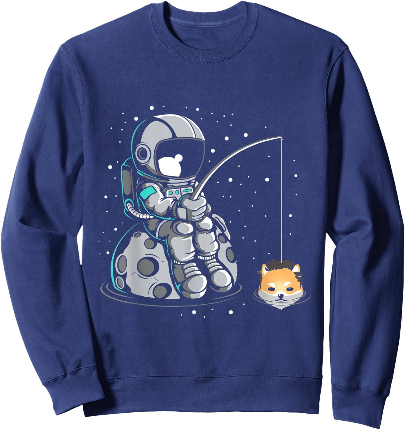 Dogelon Mars Fishing Elon Coin Blockchain Digital Asset Sweatshirt - Sweatshirt | Navy