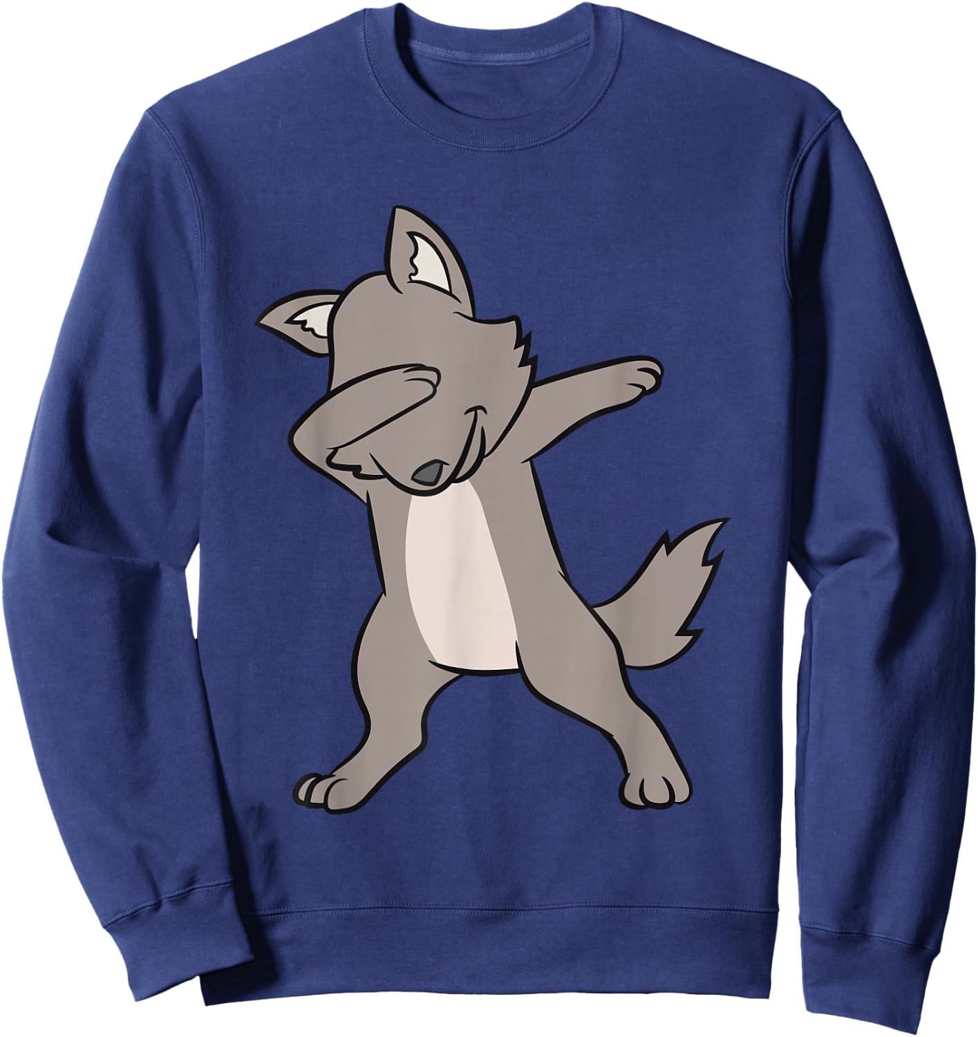 Dabbing Wolf Funny Wolf Lover Cute Wolves Sweatshirt - Sweatshirt | Navy