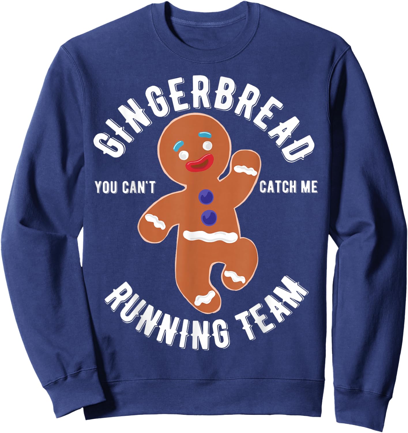 Gingerbread Running Team funny Gingerbread Christmas Sweatshirt - Sweatshirt | Navy