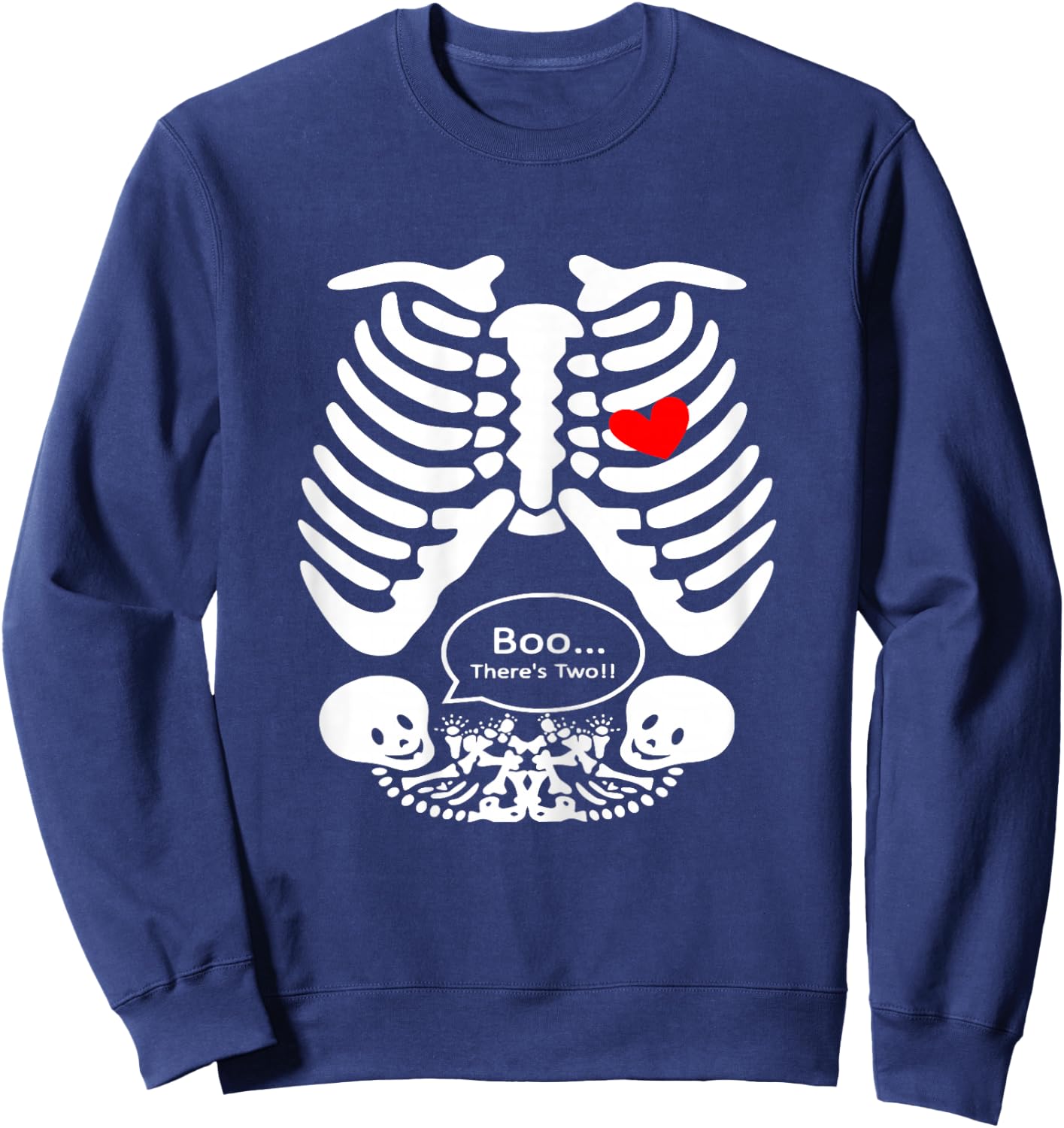 Twins Baby Bump Pregnant Women Mom Mama Announcement Costume Sweatshirt - Sweatshirt | Navy