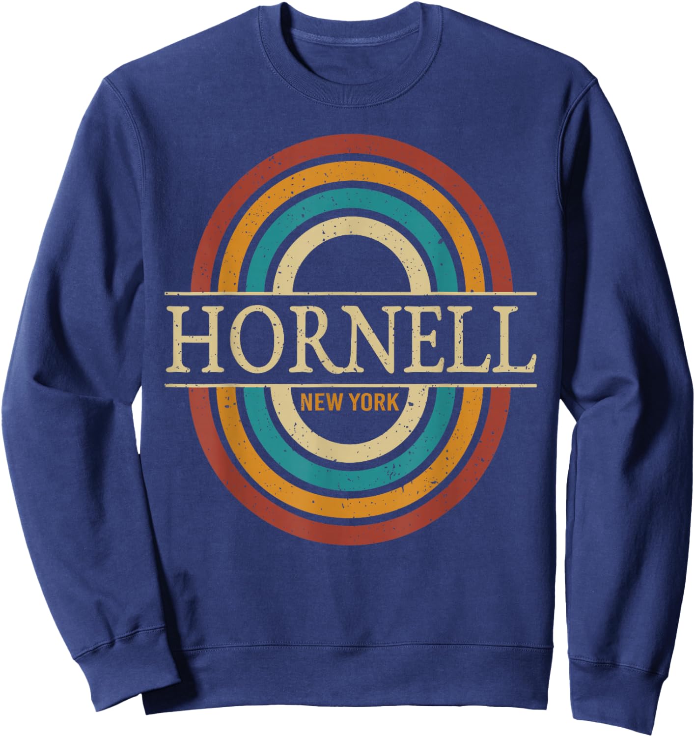 Vintage Retro Hornell NY New York Souvenir Men Women Sweatshirt - Sweatshirt | Navy