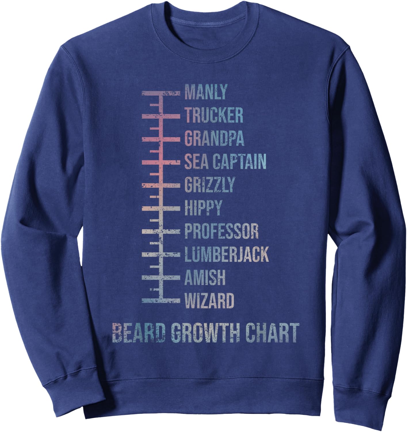 Beard Measurement Chart Sweatshirt - Sweatshirt | Navy