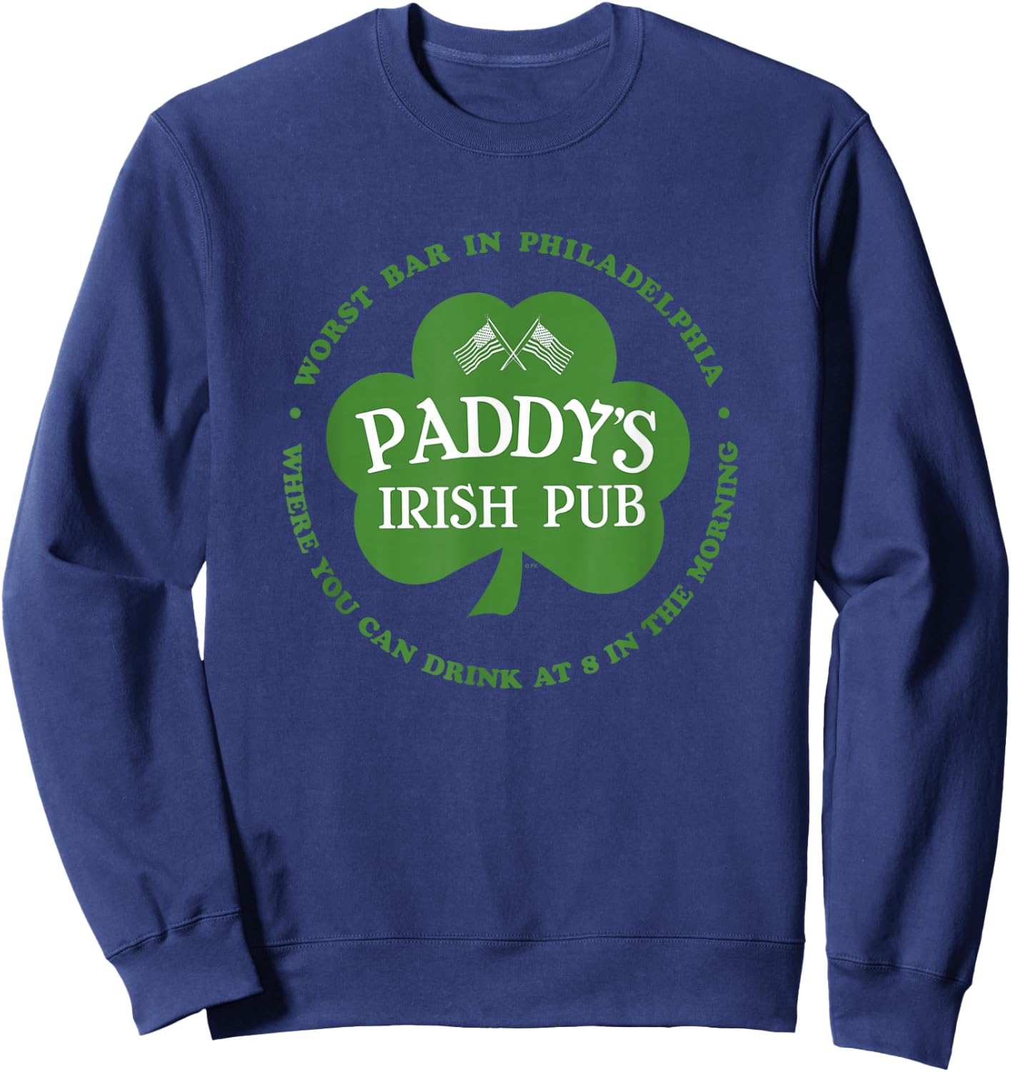 It's Always Sunny in Philadelphia Paddy's Green Shamrock TV Sweatshirt - Sweatshirt | Navy