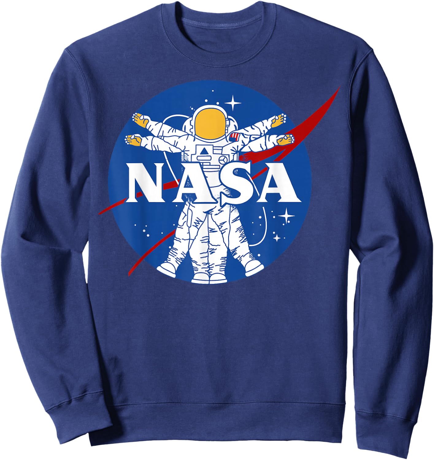 NASA Astronaut Vitruvian Man Style Logo Sweatshirt - Sweatshirt | Navy