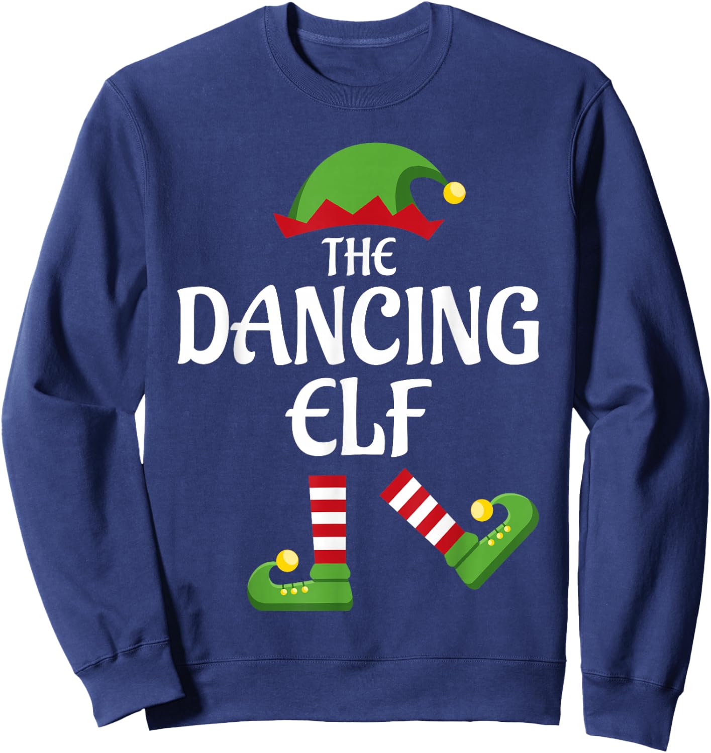 Dancing Elf Family Matching Group Christmas Party Sweatshirt - Sweatshirt | Navy