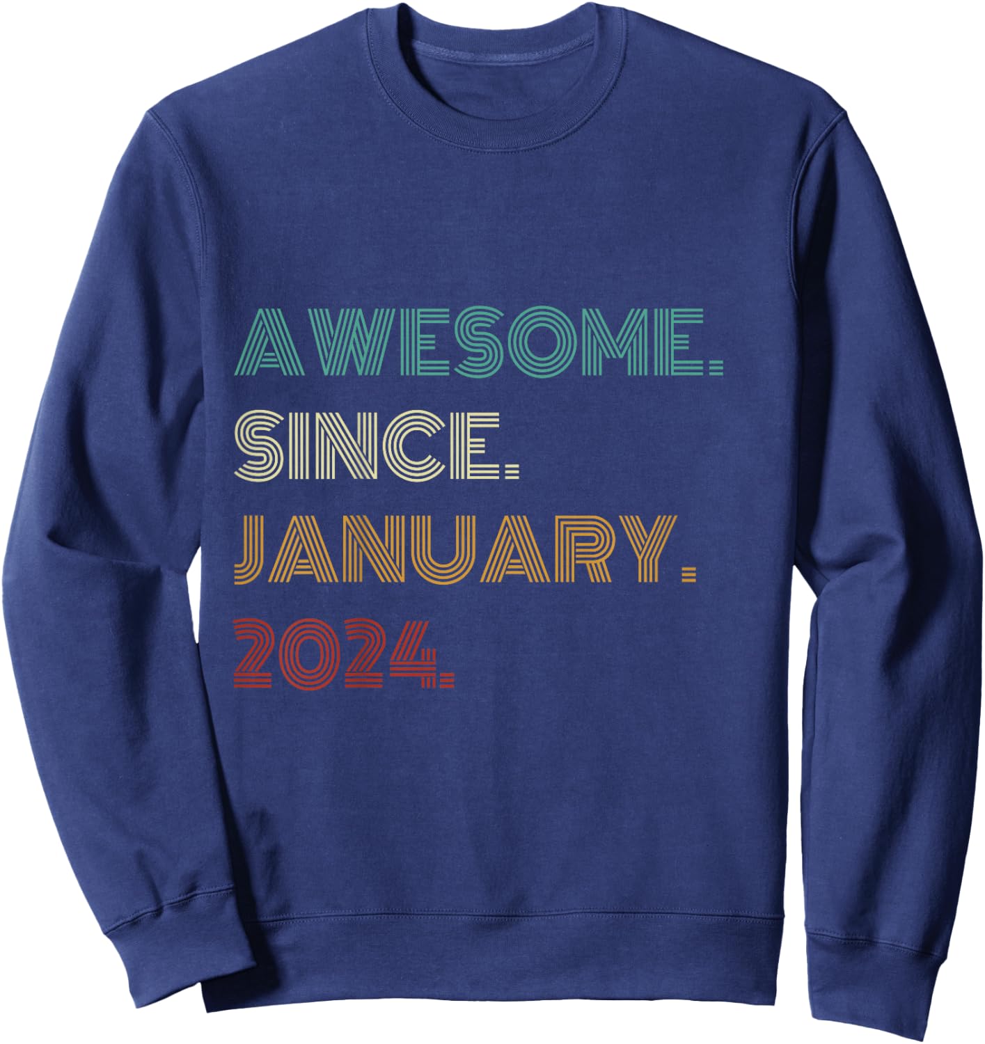 Kids 2 Years Old Awesome Since January 2024 2nd Birthday Sweatshirt - Sweatshirt | Navy