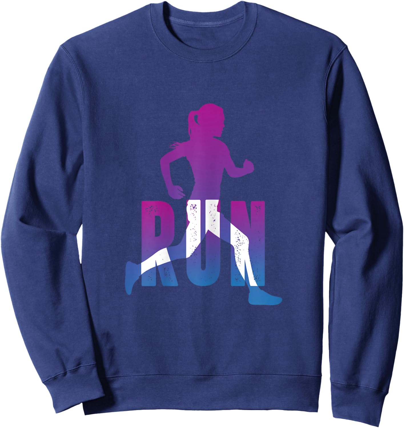 Run Running Girl Cross Country Inspirational Sweatshirt - Sweatshirt | Navy