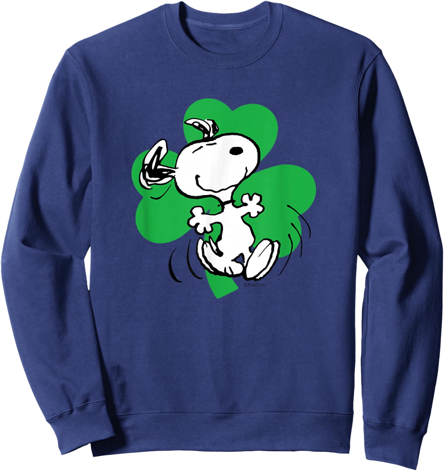Peanuts - St.Patricks - Dancing Snoopy Shamrock Sweatshirt - Sweatshirt | Navy
