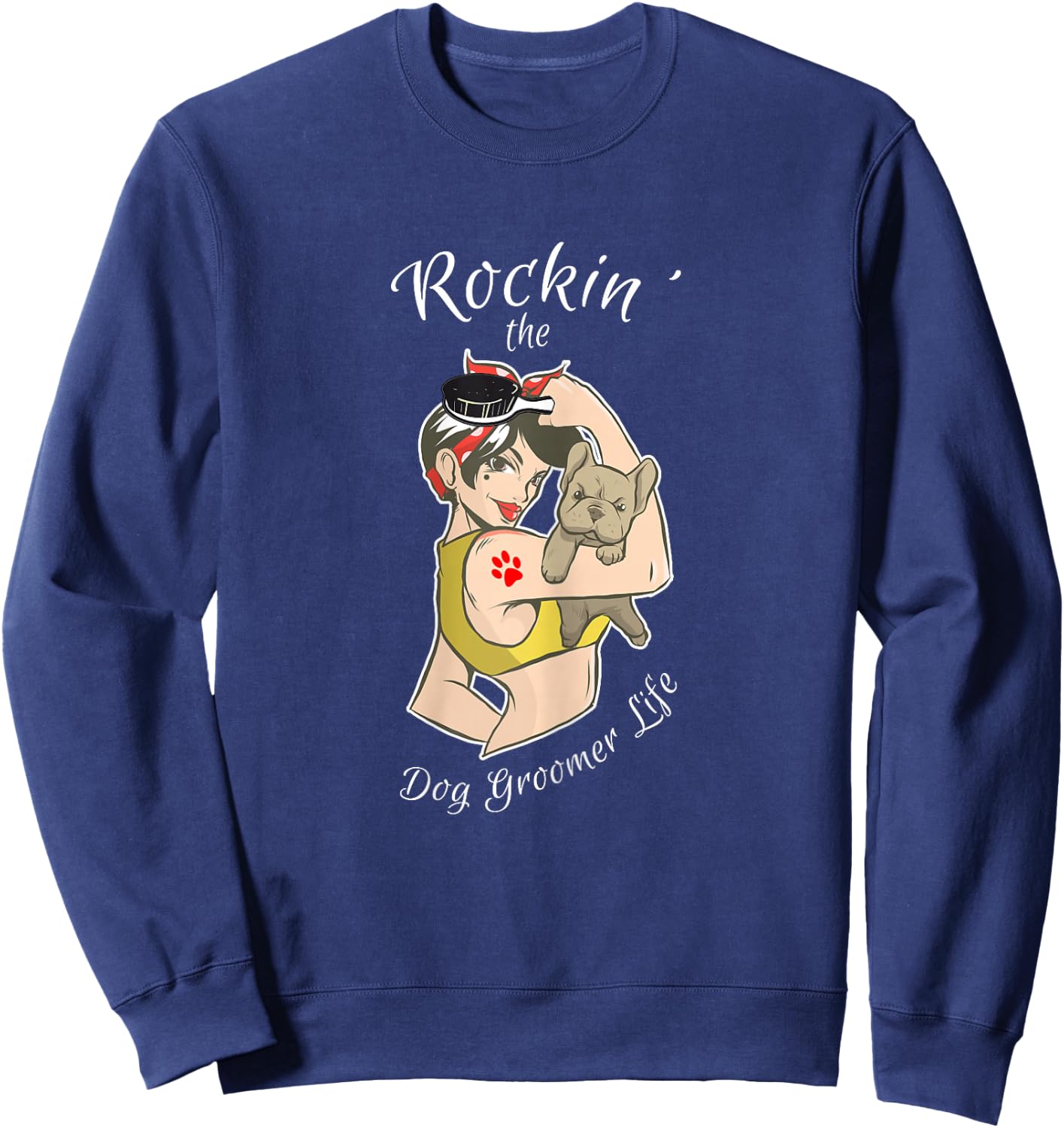 Dog Groomer Shirt Funny Cool Dog Groomer Gift Dog Grooming Sweatshirt - Sweatshirt | Navy