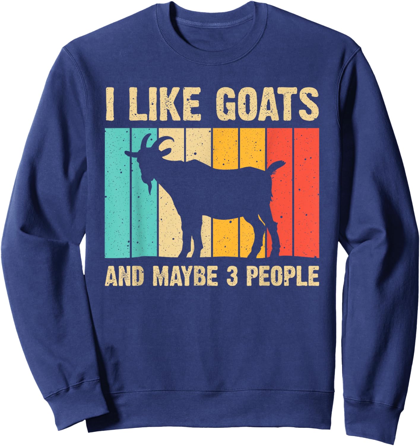 Funny Goat Art Women Kids Farming Goat Lover Stuff Sweatshirt - Sweatshirt | Navy