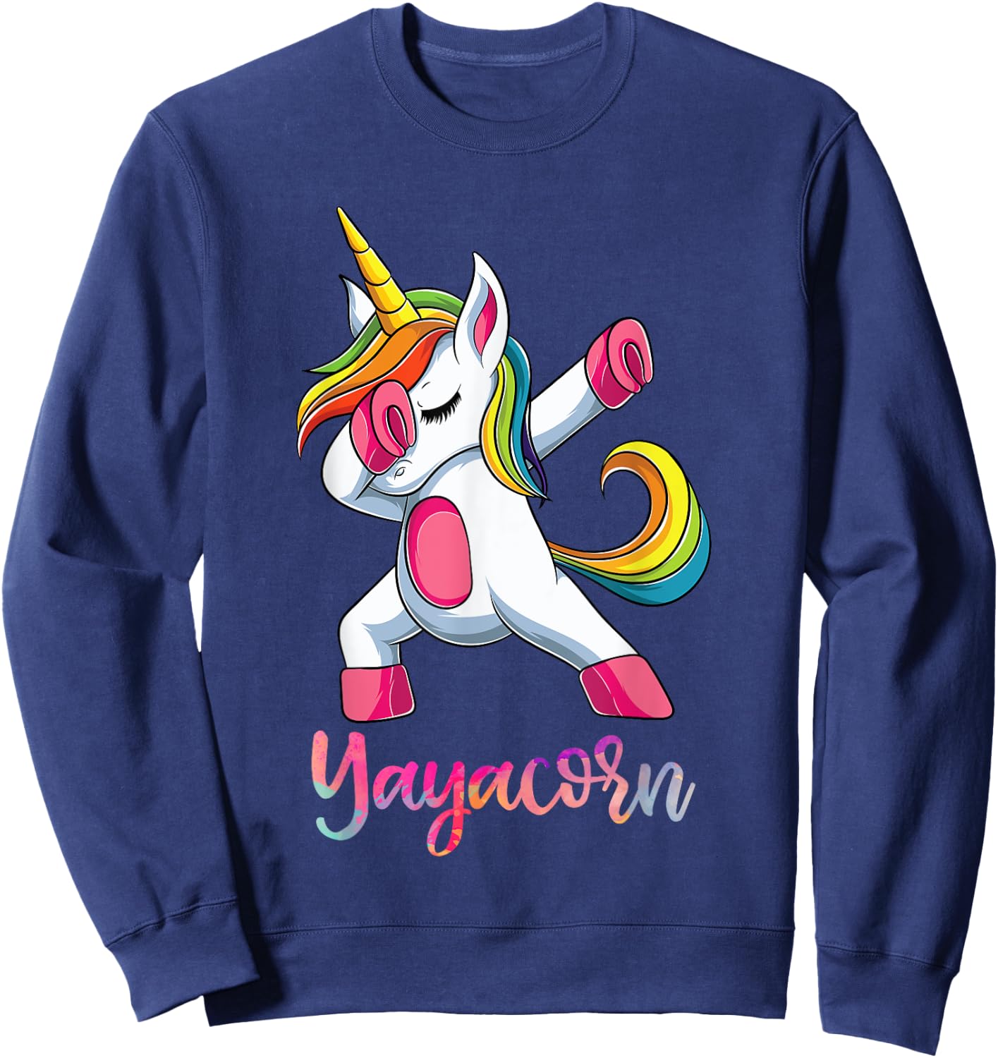 Yayacorn Yaya Unicorn Shirt, Mothers Day Greek Grandma Sweatshirt - Sweatshirt | Navy