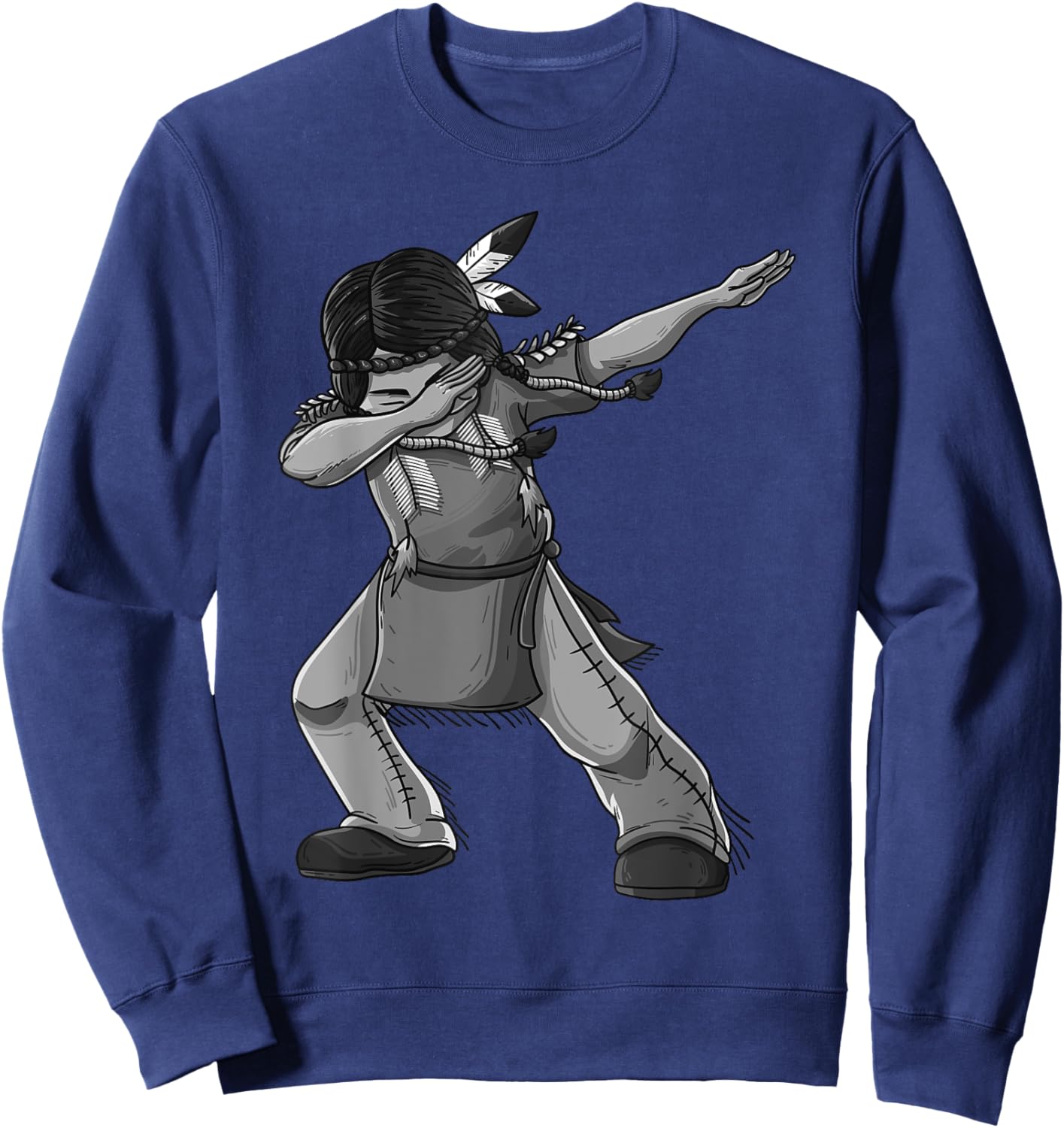 Dabbing Indian Funny Cute Native American Dance Dab Gift Sweatshirt - Sweatshirt | Navy