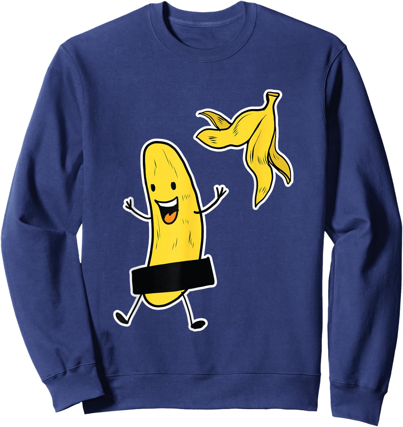 Funny Banana Striptease Cartoon Party Sweet Fun Outfit Sweatshirt - Sweatshirt | Navy