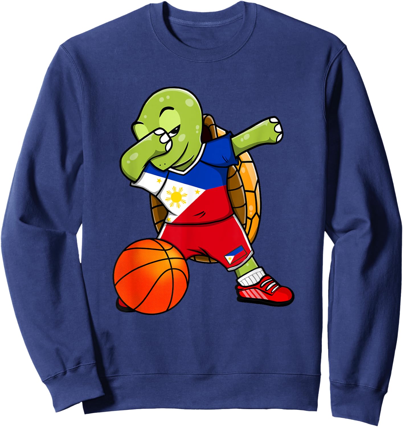 Dabbing Turtle Philippines Jersey Philippine Basketball Fans Sweatshirt - Sweatshirt | Navy