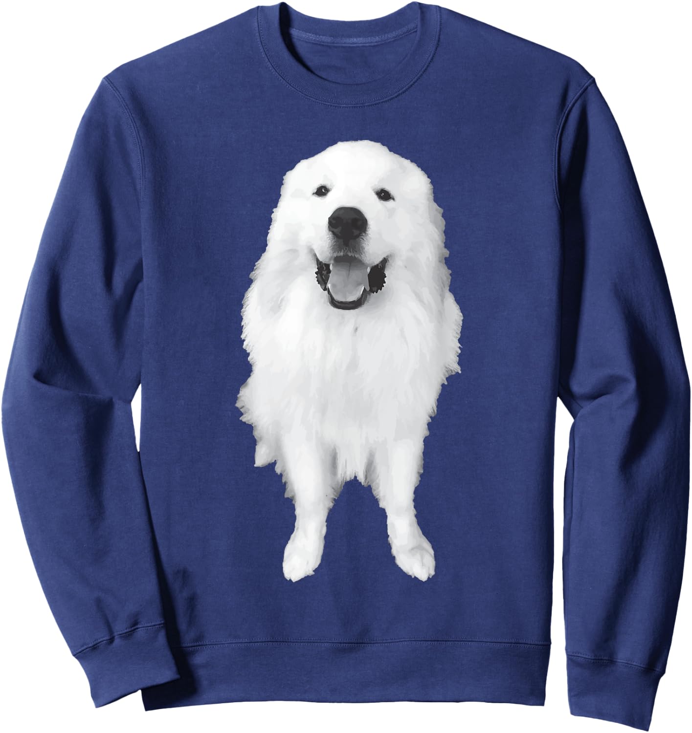 Great Pyrenees Dog Smiling Women Girls Kids Sweatshirt - Sweatshirt | Navy