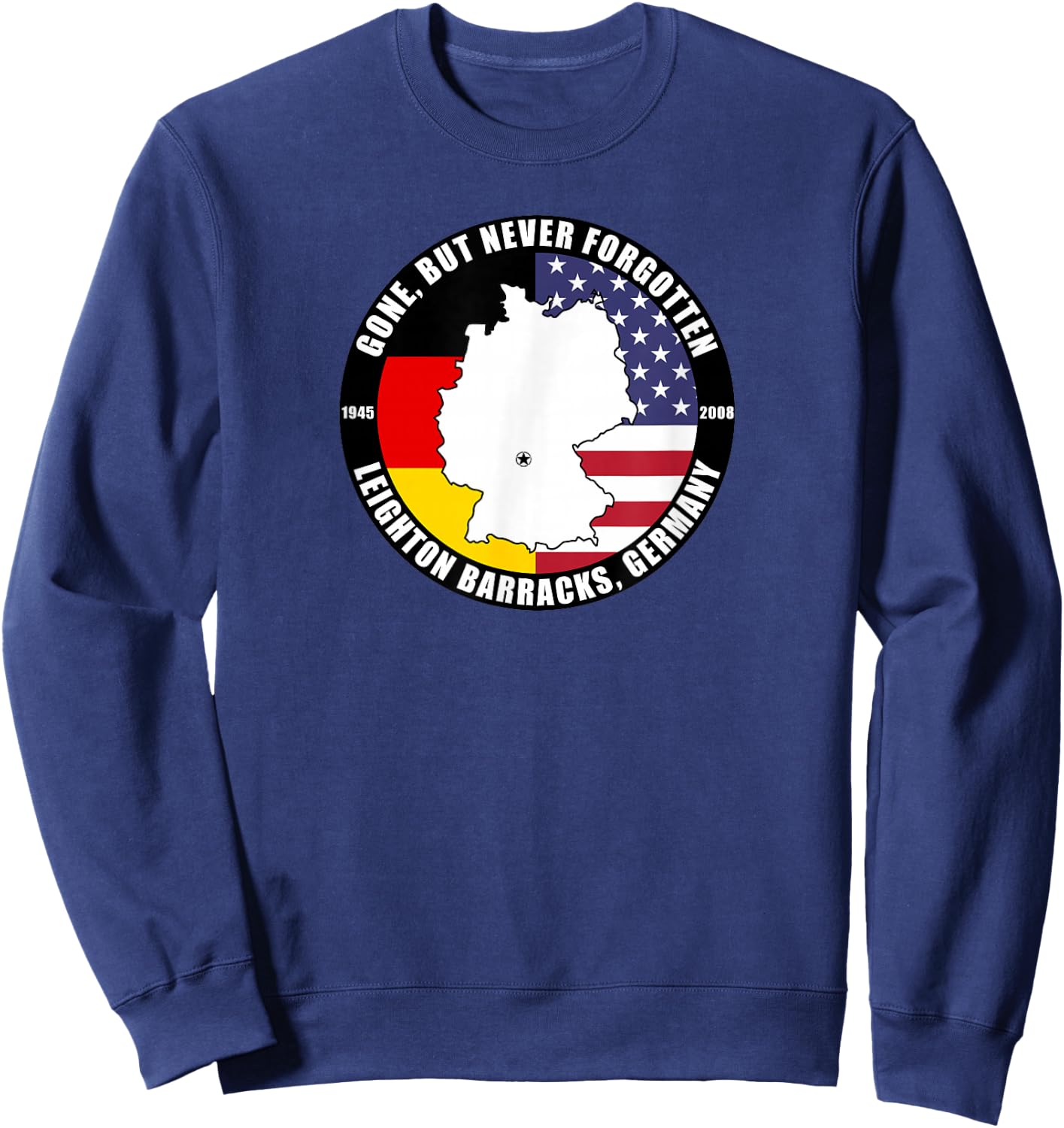 Leighton Barracks Germany Military Base Veteran Sweatshirt - Sweatshirt | Navy