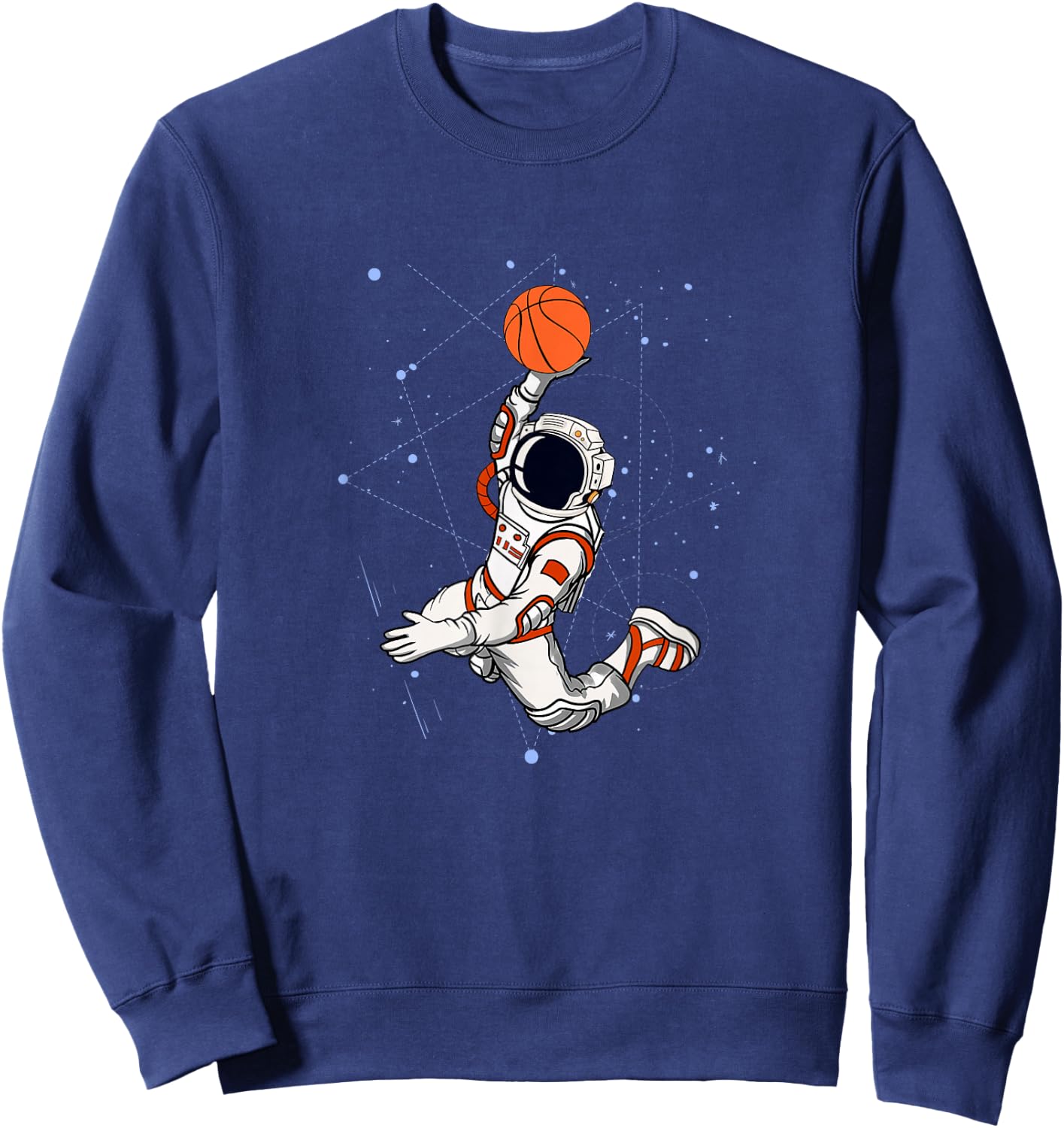 Astronaut Basketball Planets Science Space Universe Galaxy Sweatshirt - Sweatshirt | Navy