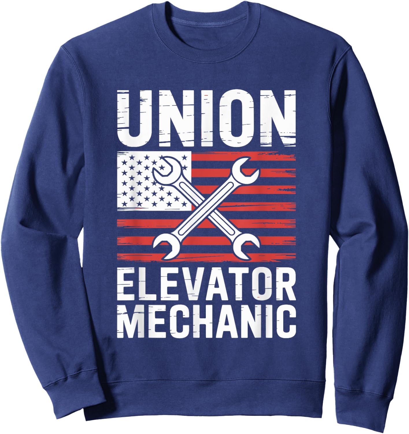 Elevator Technician Union Elevator Mechanic Sweatshirt - Sweatshirt | Navy