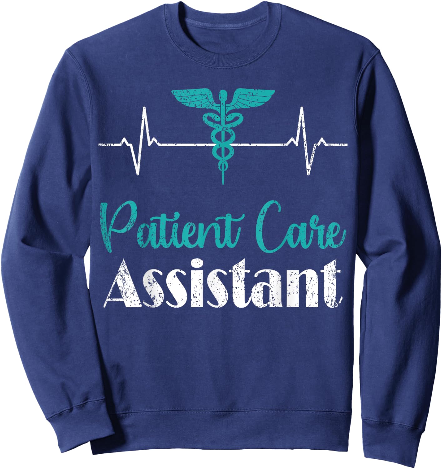 PCA Patient Care Assistant Heartbeat Nurse Week Medical Sweatshirt - Sweatshirt | Navy