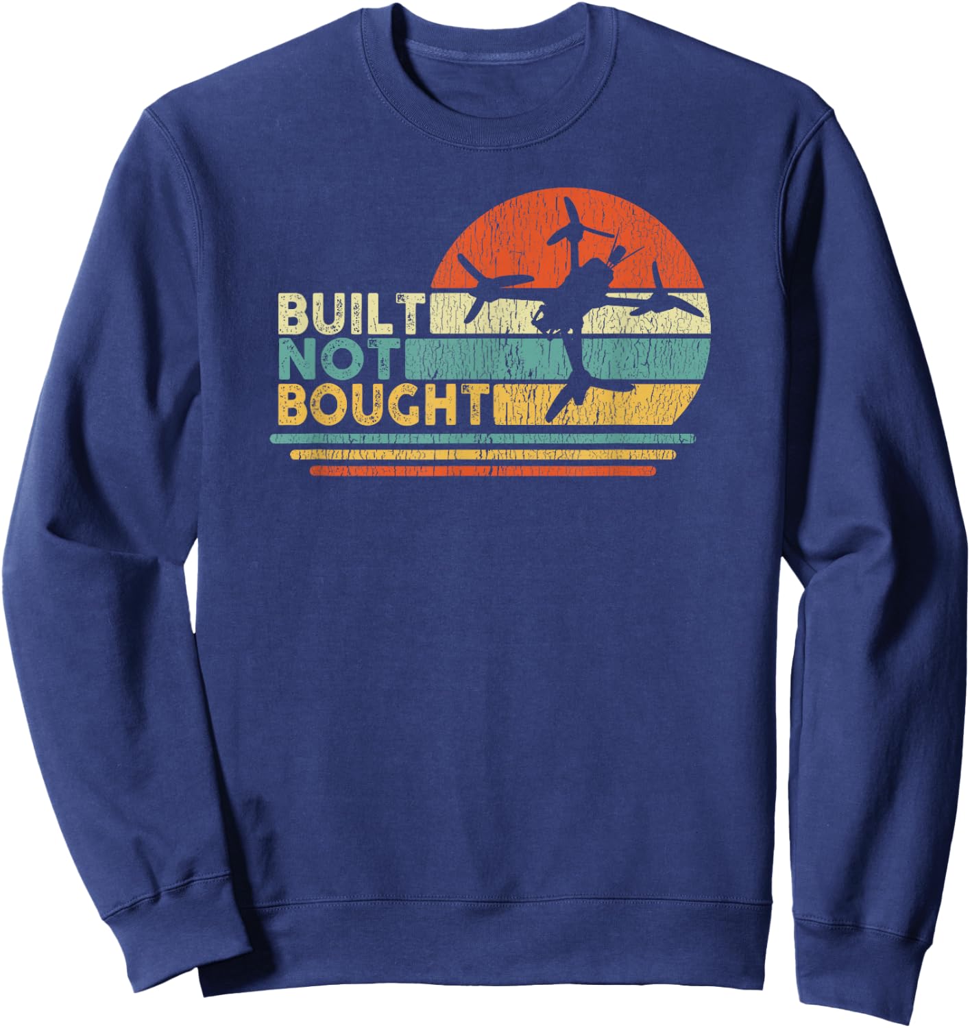 Built Unpurchased Drone Builder Freestyle FPV Race Sweatshirt - Sweatshirt | Navy