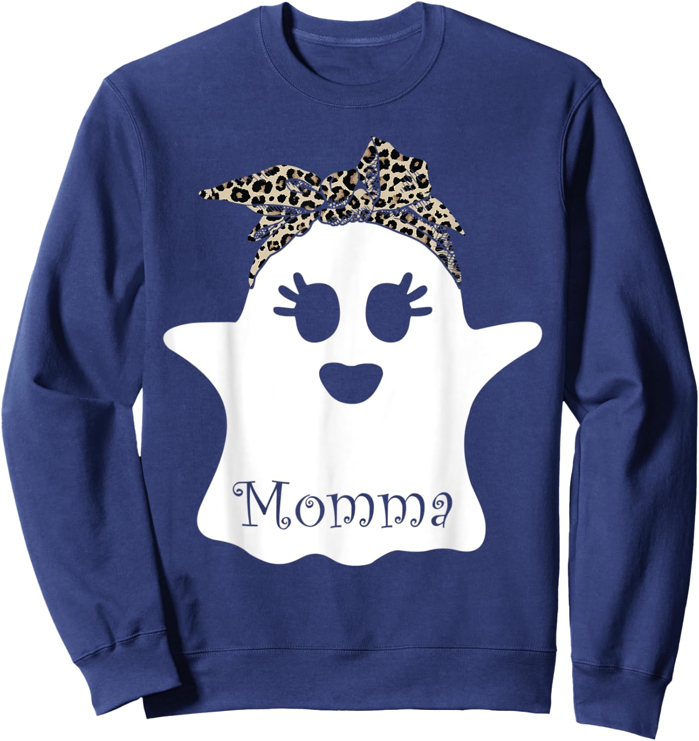 mb Spooky Momma Ghost Bandana Boo Halloween Family Matching Sweatshirt - Sweatshirt | Navy