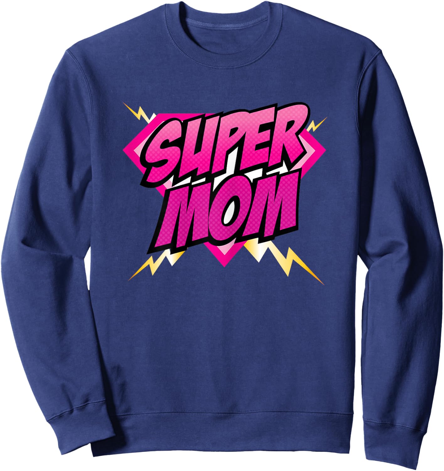 Super Mom Superhero Mommy Comic Book Women Sweatshirt - Sweatshirt | Navy