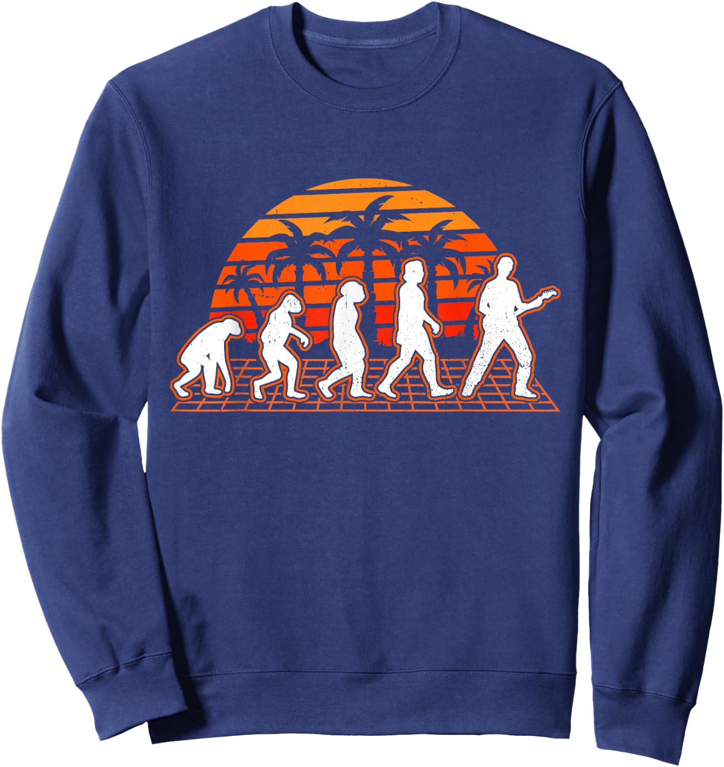 Bass Guitar Evolution Retro Bass Guitar Bass Sweatshirt - Sweatshirt | Navy