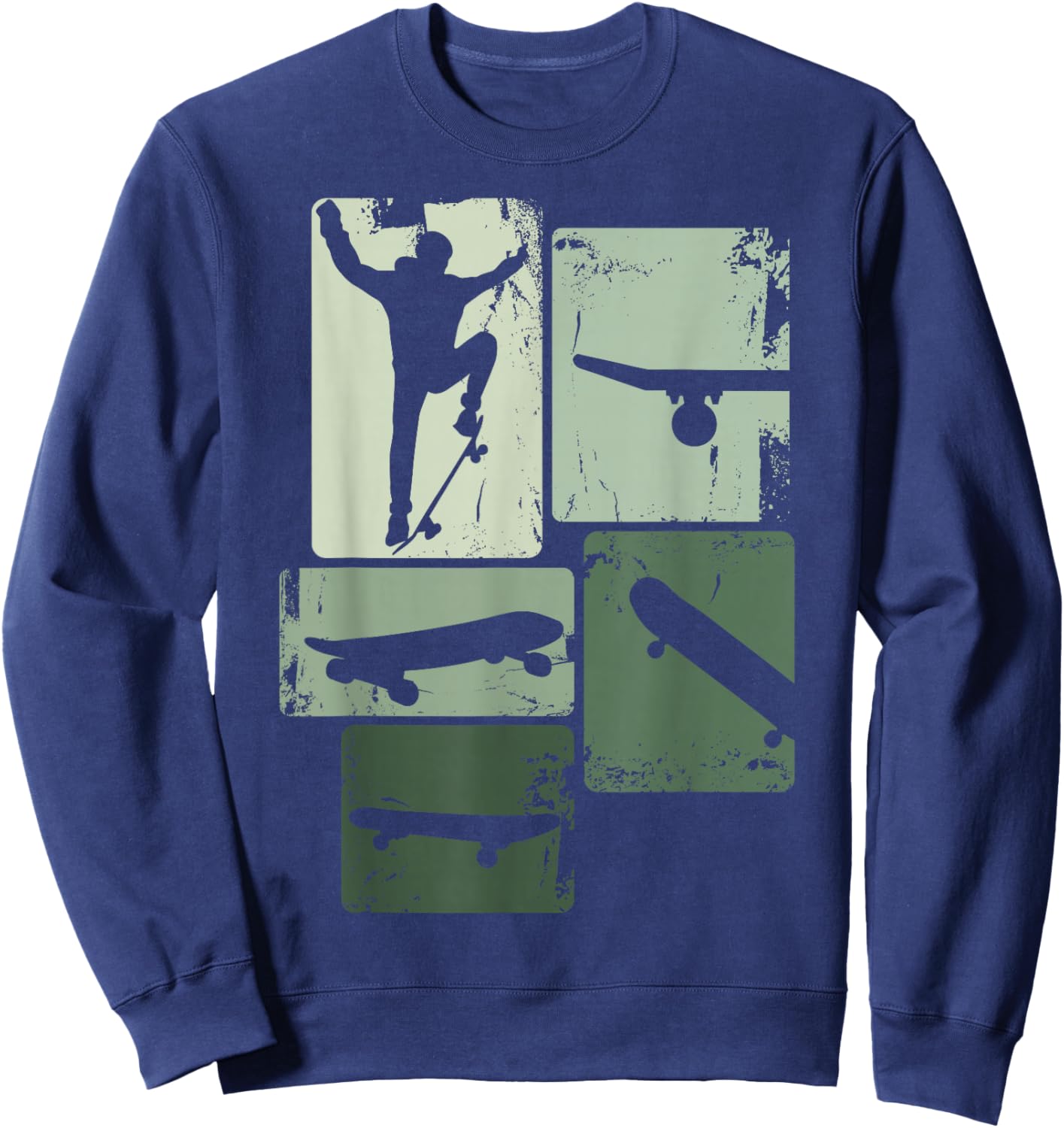 Skater Skateboard Stunt Retro Skater Boys Children Sweatshirt - Sweatshirt | Navy