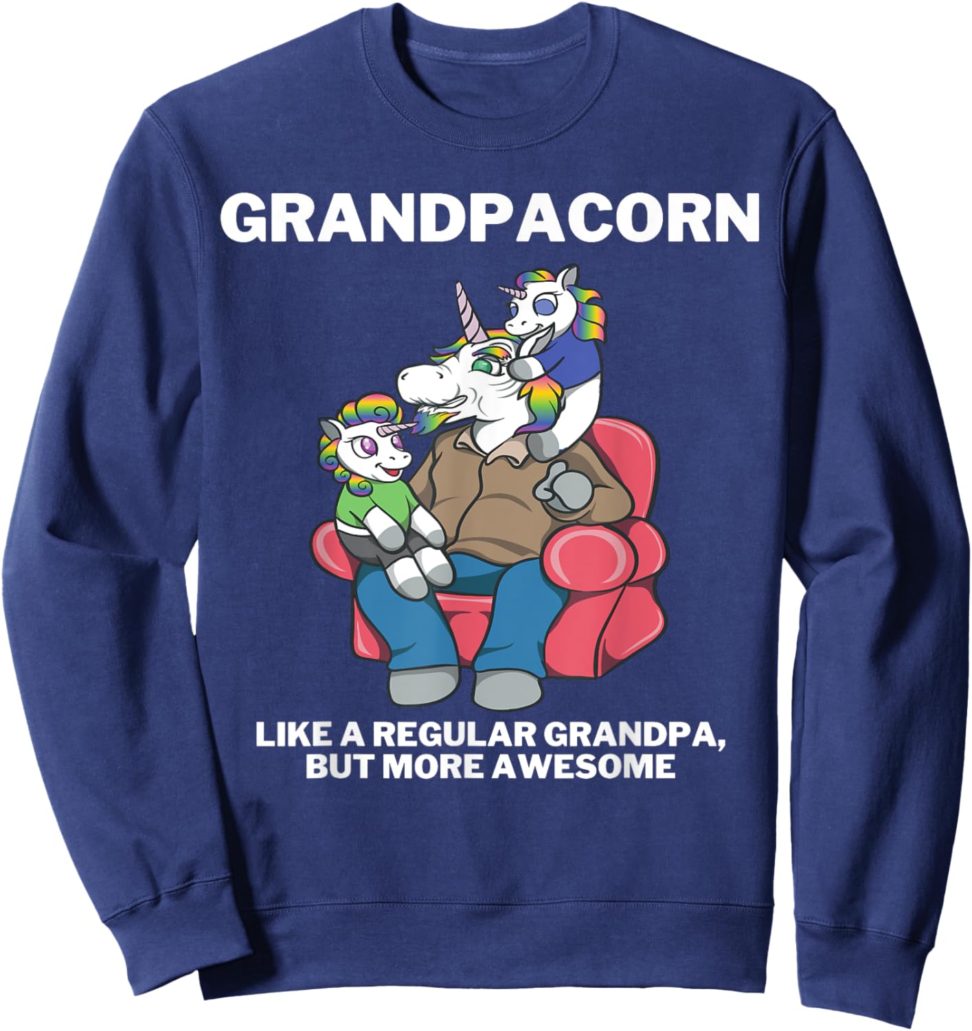 Grandpacorn for Granddad Unicorn Grandpa Sweatshirt - Sweatshirt | Navy