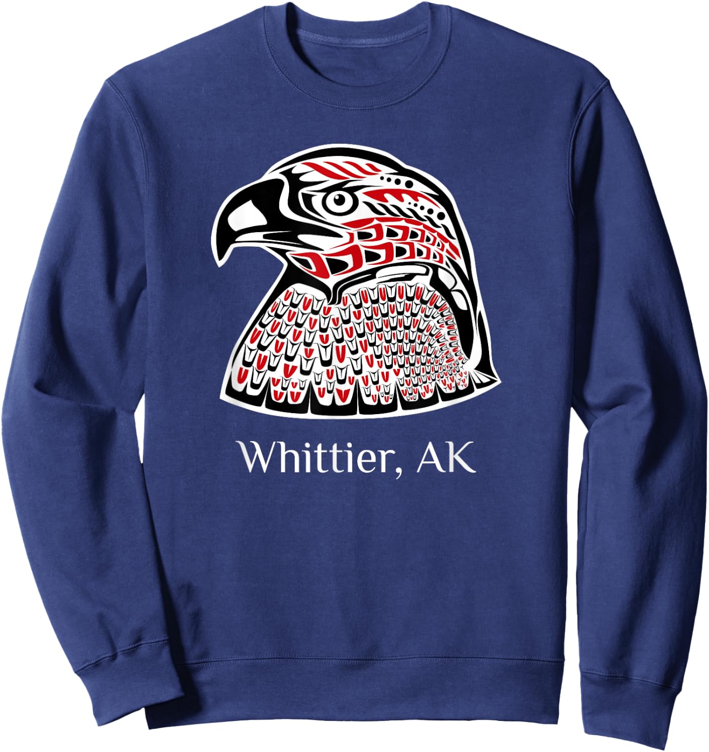 Pacific NW SE Native American Indian Eagle Whittier Alaska Sweatshirt - Sweatshirt | Navy