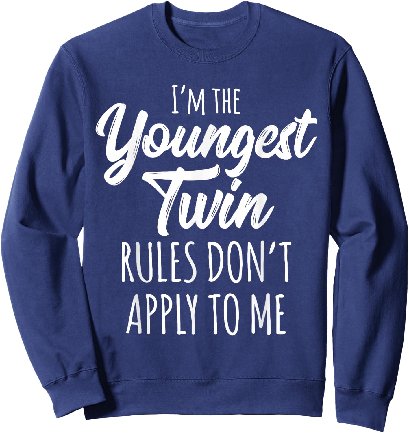 Twins Matching Shirt Birthday Siblings Youngest Twin Sweatshirt - Sweatshirt | Navy