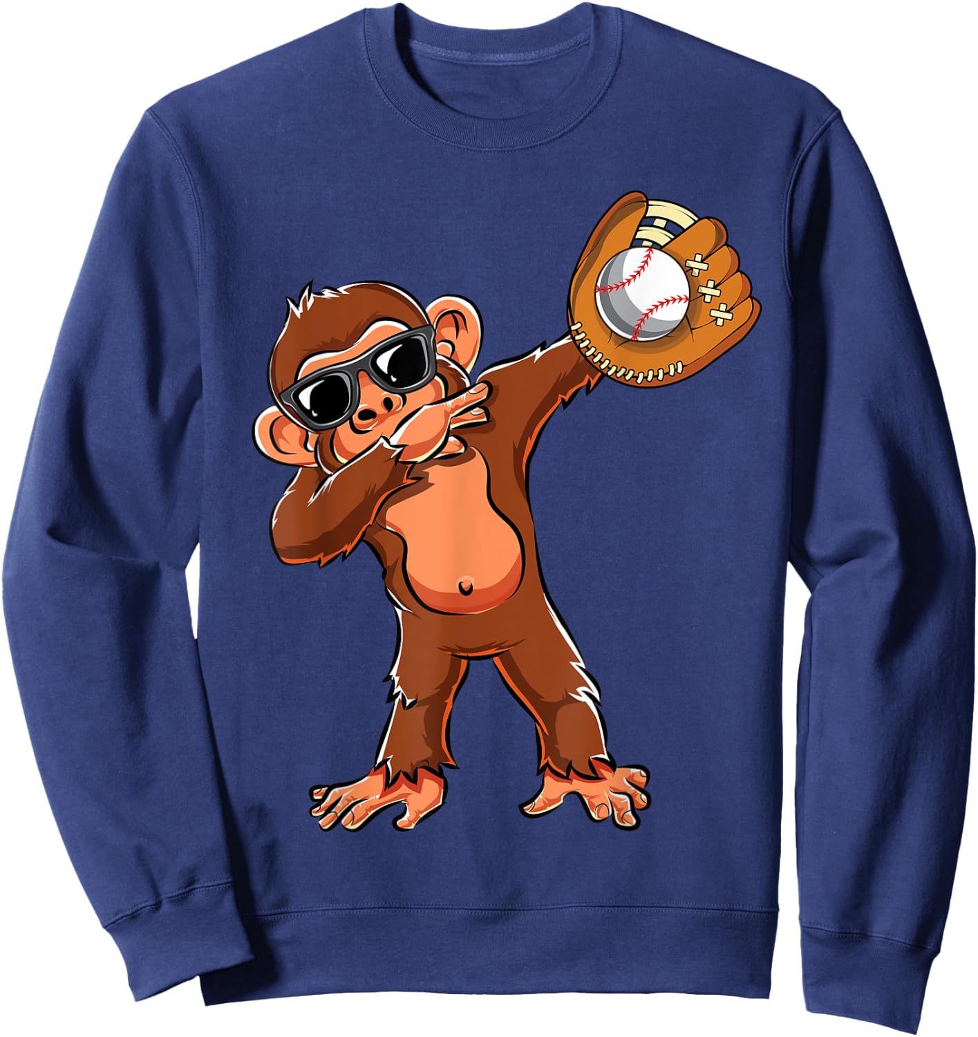 Cute Dabbing Monkey Lovers Dab Baseball Girls Boys Gifts Sweatshirt - Sweatshirt | Navy