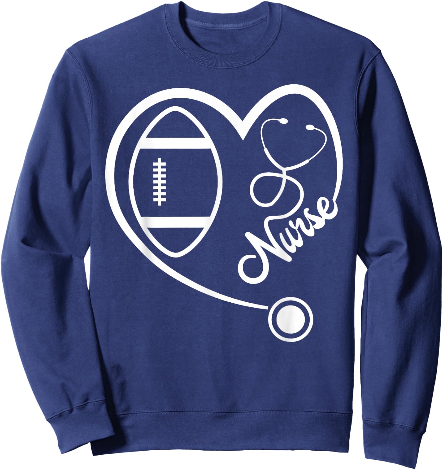 Nurse Football Fan Gift RN CNA LPN Sweatshirt - Sweatshirt | Navy