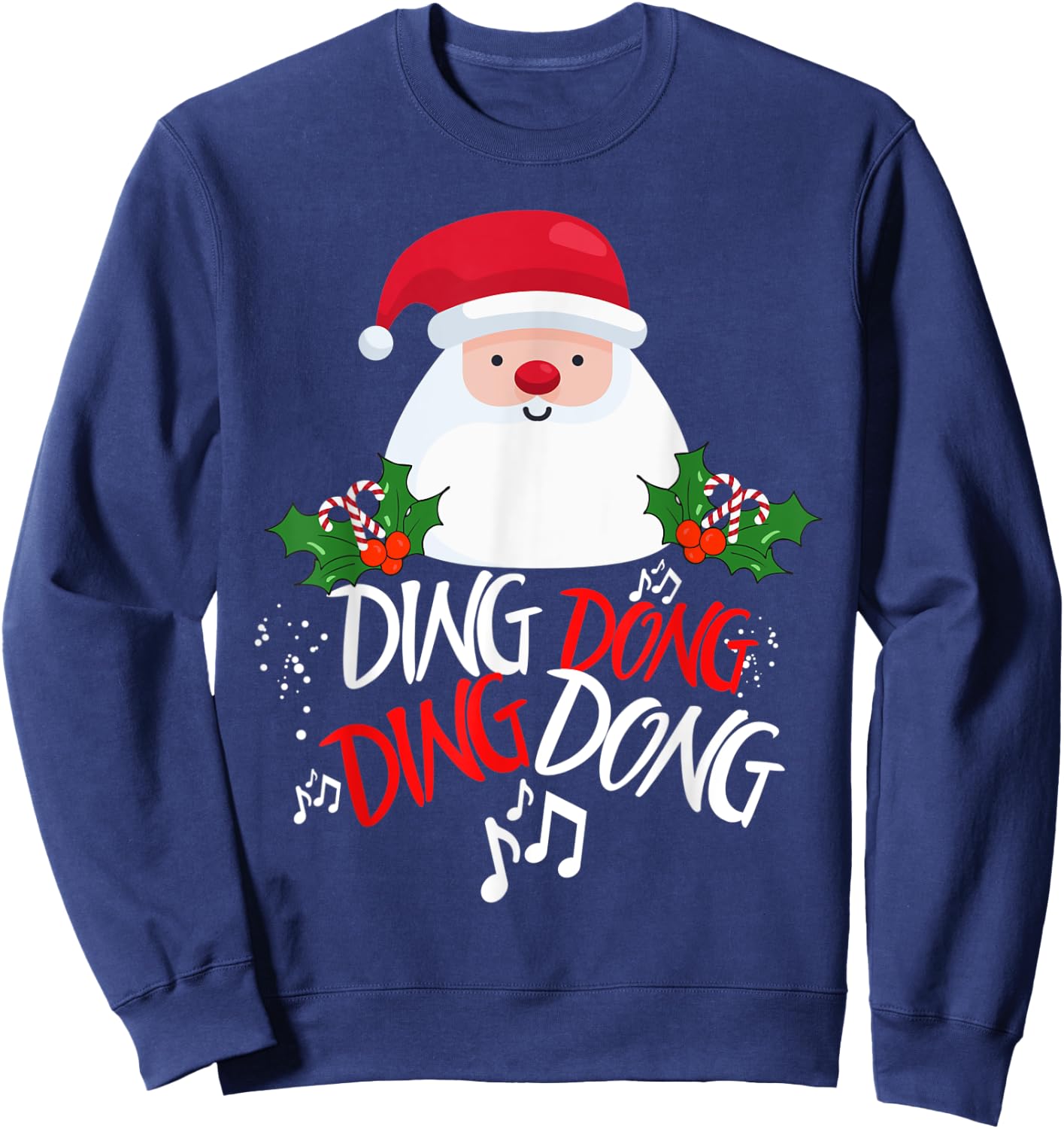 Funny Ding Dong Ding Dong Novelty Christmas Sweatshirt - Sweatshirt | Navy