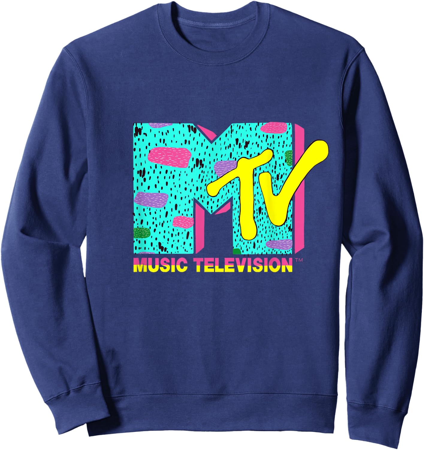 Mademark x MTV - The official MTV Logo with wild colors and a funky design Sweatshirt - Sweatshirt | Navy