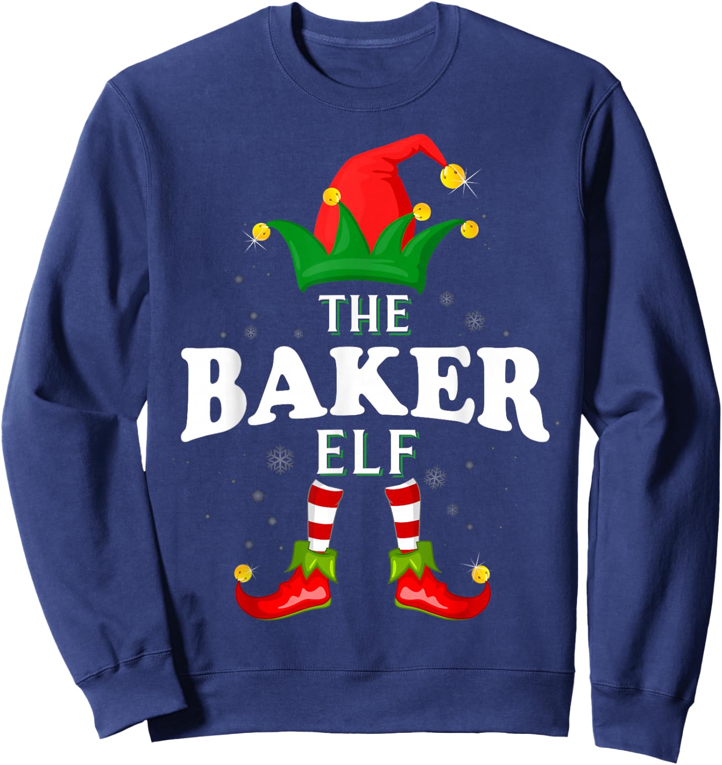 Xmas Baker Elf Family Matching Christmas Pajama Sweatshirt - Sweatshirt | Navy