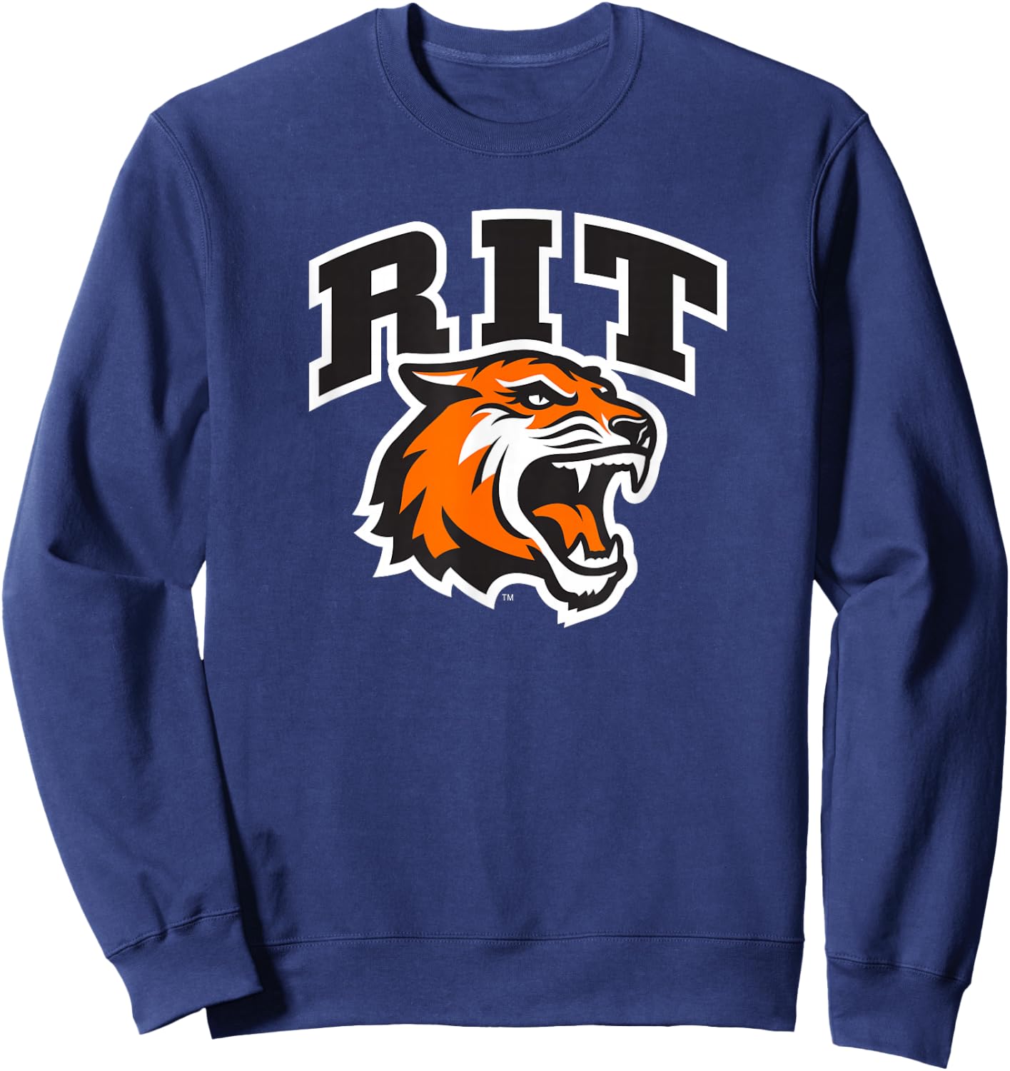Rochester Institute of Technology RIT Tiger Stacked Logo Sweatshirt - Sweatshirt | Navy