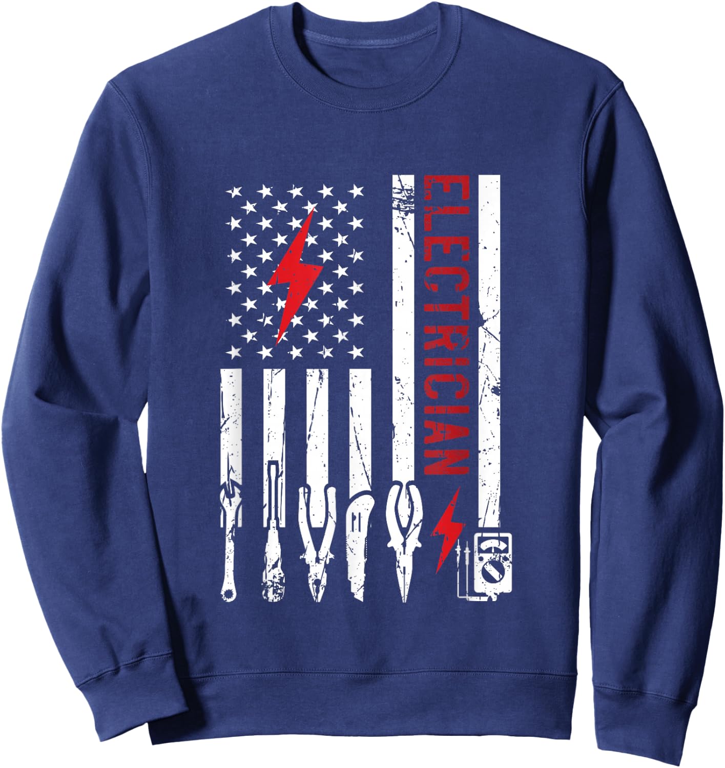Electrician Design & Funny Electrical Design Sweatshirt - Sweatshirt | Navy
