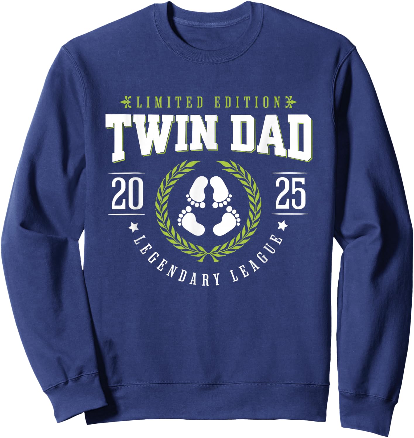 Twin Dad Est 2025 New Father Daddy Sweatshirt - Sweatshirt | Navy