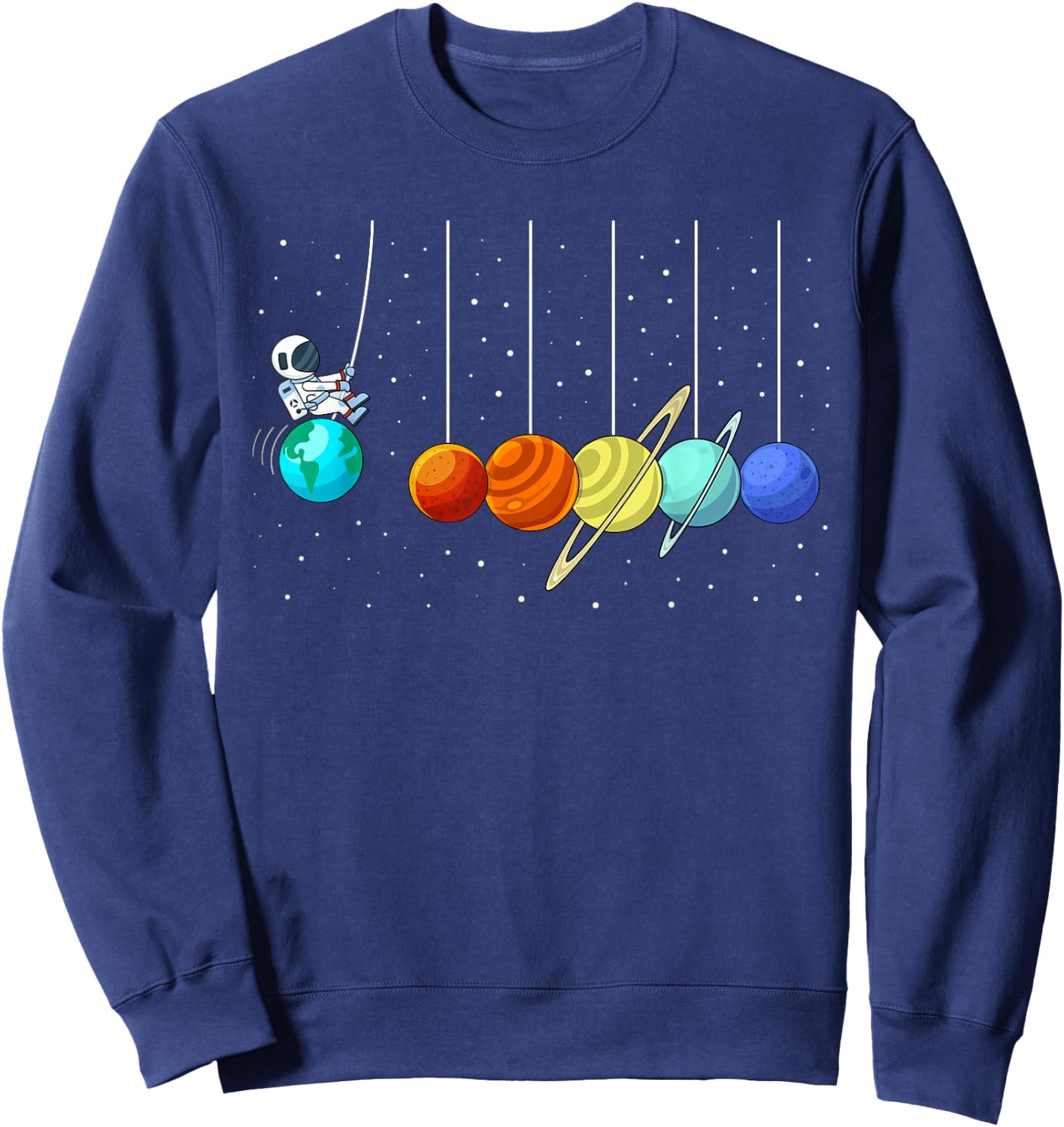 Funny Astronaut Swing Planets Solar System Space science Sweatshirt - Sweatshirt | Navy