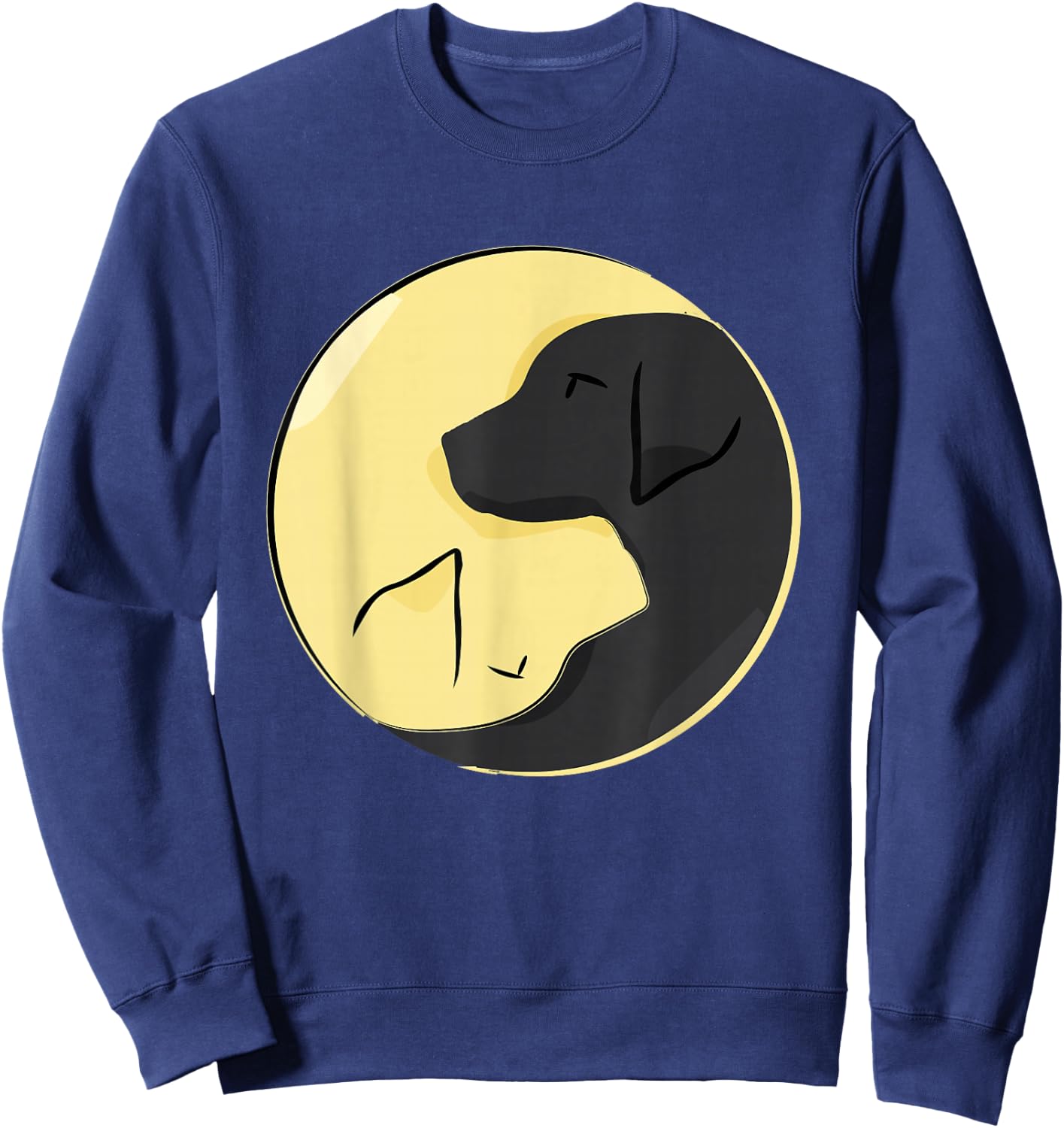 Labrador Yin Yang | Cute Yellow and Black Lab Shirt Sweatshirt - Sweatshirt | Navy