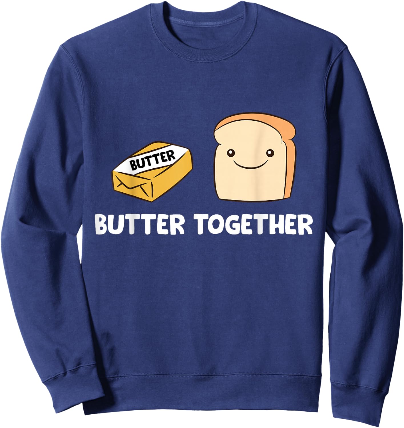 Butter Together Breakfast Butter Toast Sweatshirt - Sweatshirt | Navy