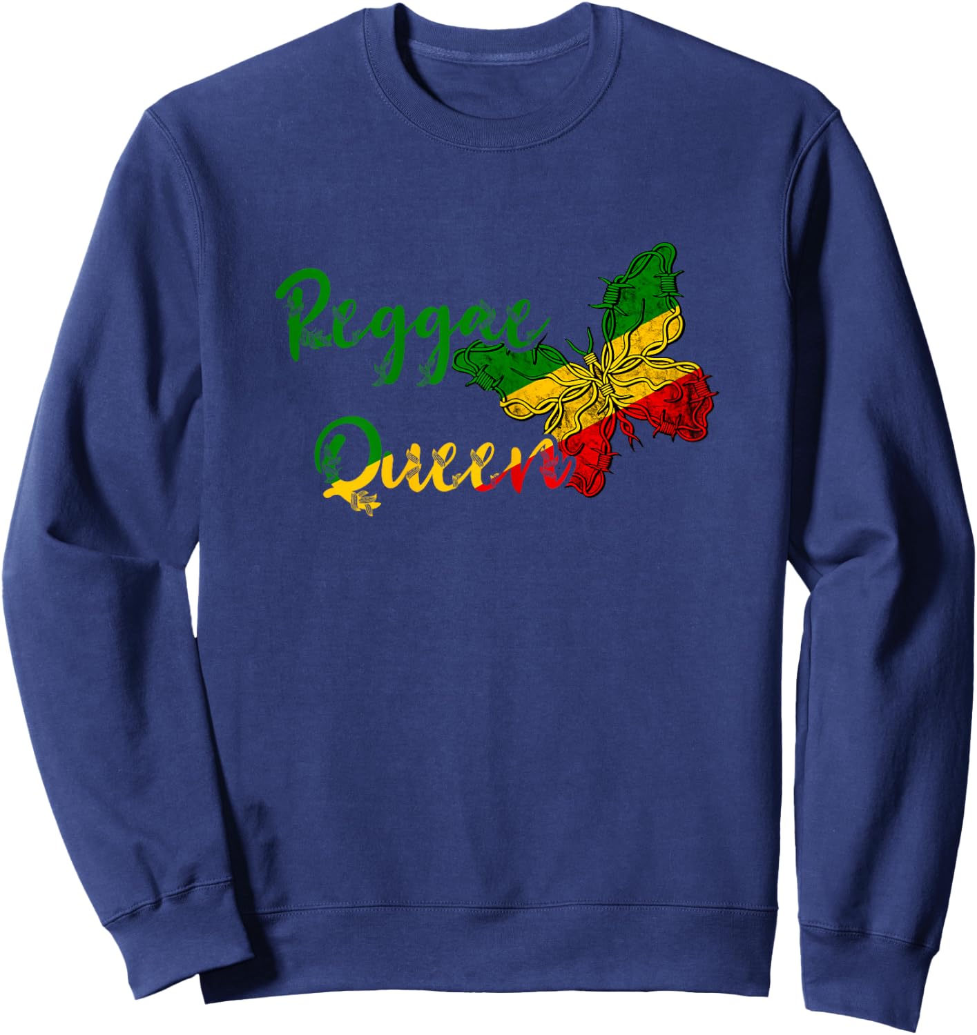 Reggae Queen Butterfly Rasta Reggae Rastafari Roots Sweatshirt - Sweatshirt | Navy