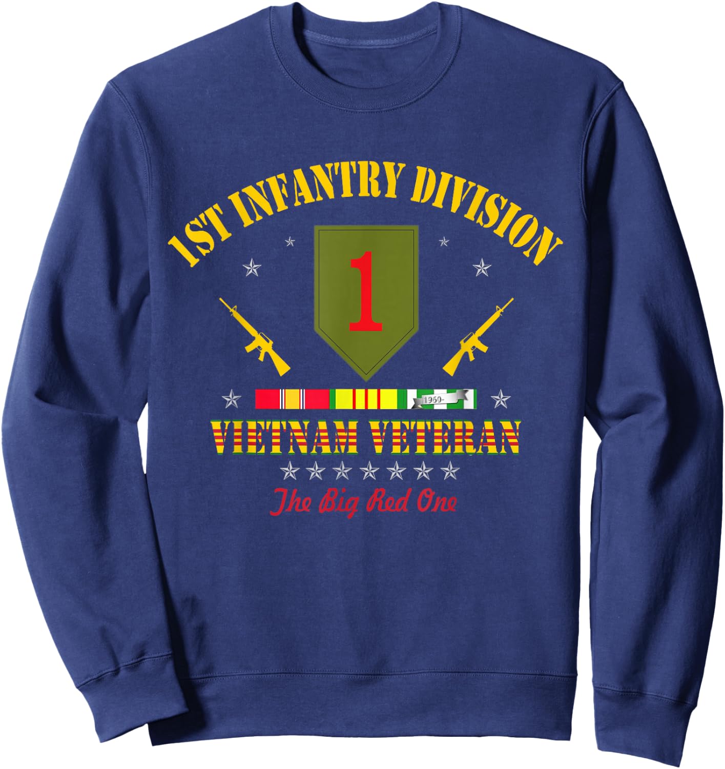US Army 1st Infantry Division Vietnam Veteran Gift Sweatshirt - Sweatshirt | Navy