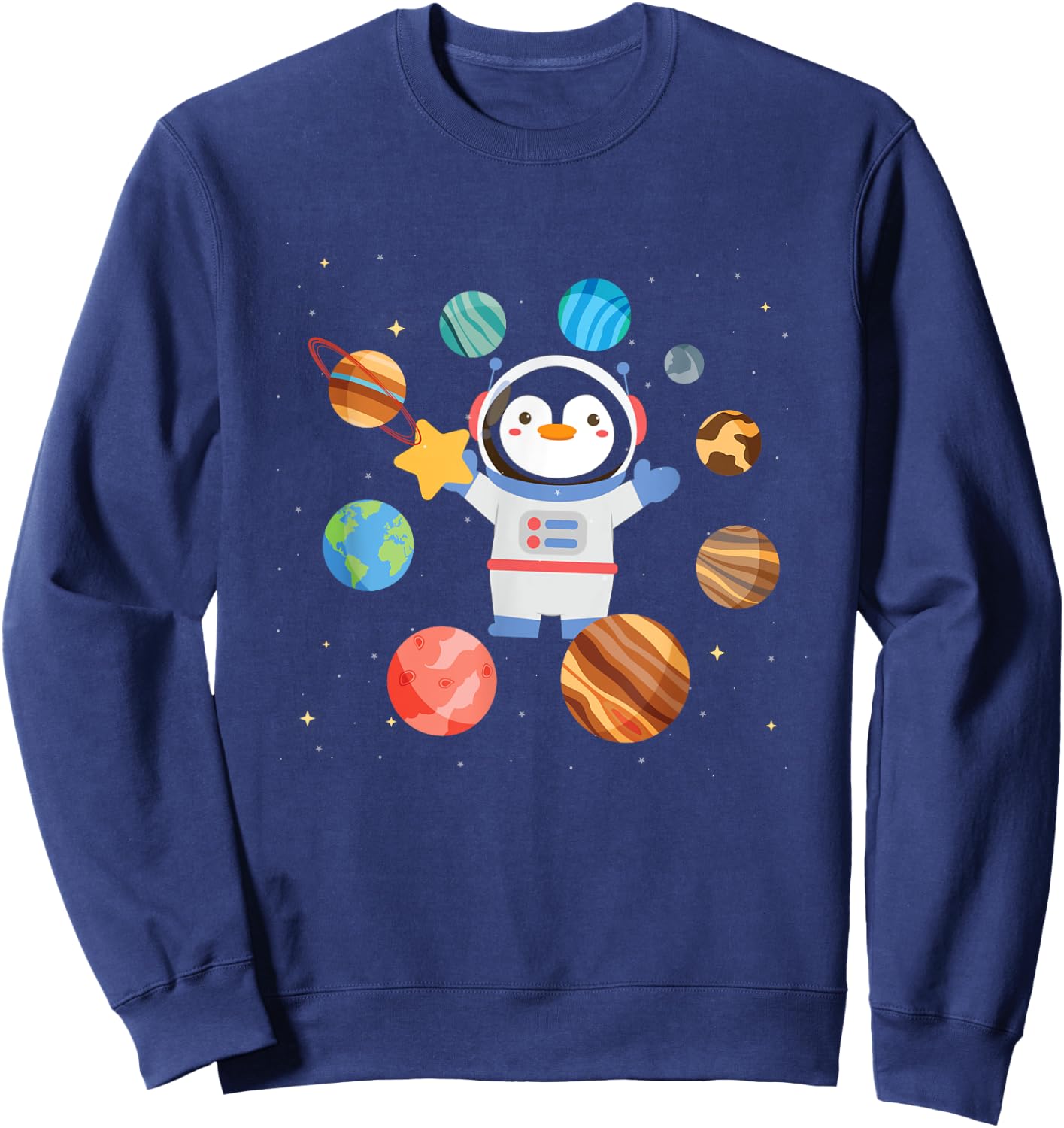 Cute Penguin Astronaut | Galaxy | Space Penguins Sweatshirt - Sweatshirt | Navy