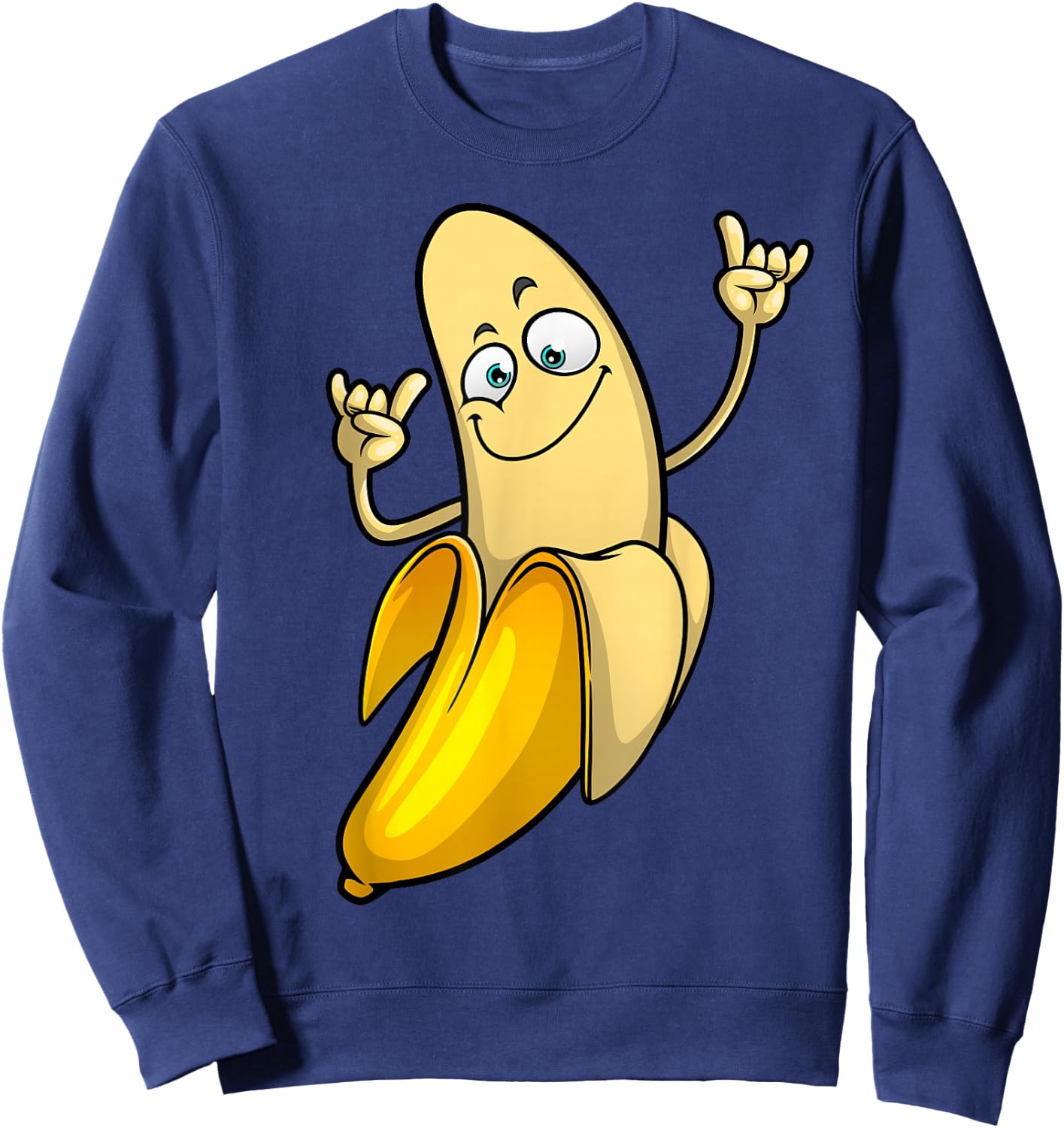 Funny Banana Designs Women Fruit Lover Farming Food Sweatshirt - Sweatshirt | Navy
