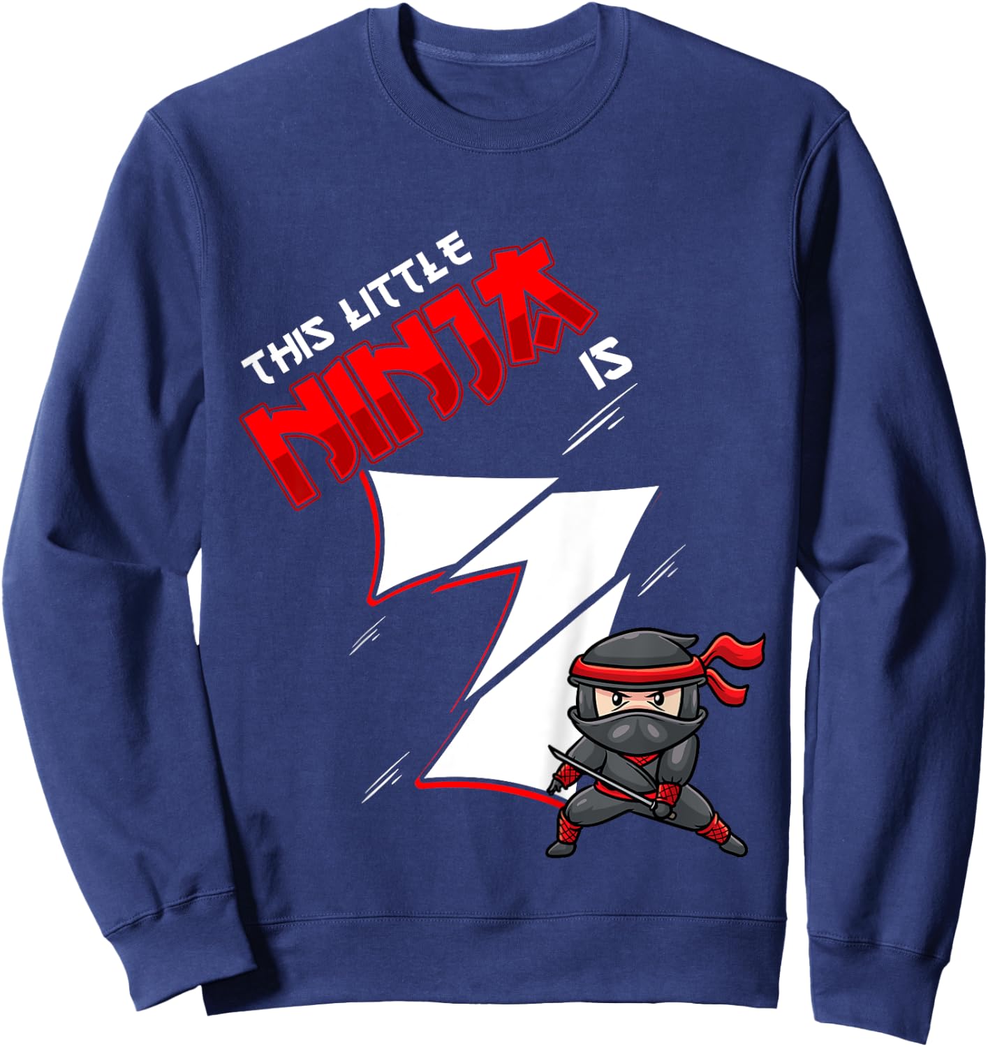 Kids 7th Birthday For Boy 7 Years Old Ninja Sweatshirt - Sweatshirt | Navy