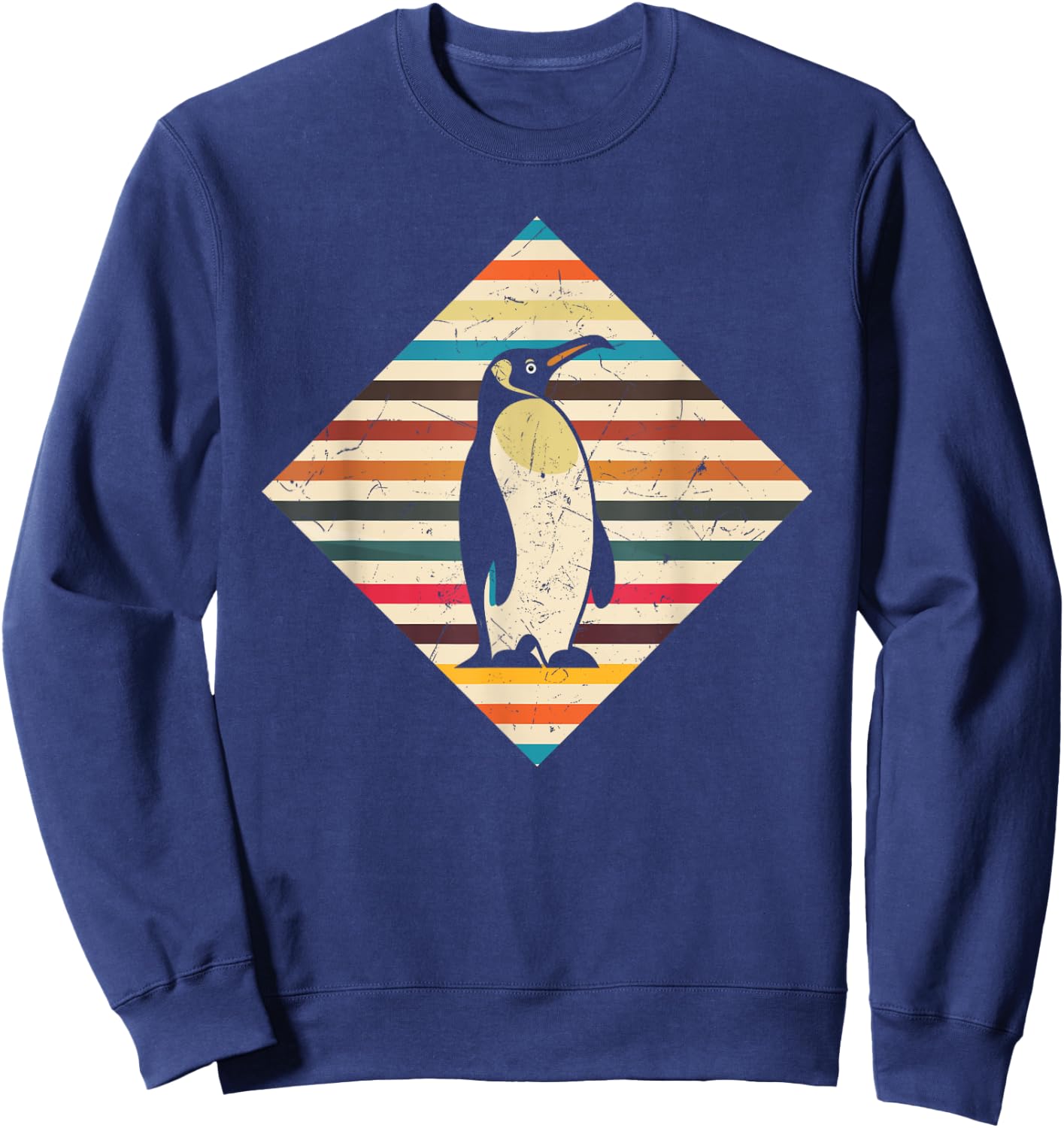 Vintage 80s & 90s Retro Style Penguin Sweatshirt - Sweatshirt | Navy