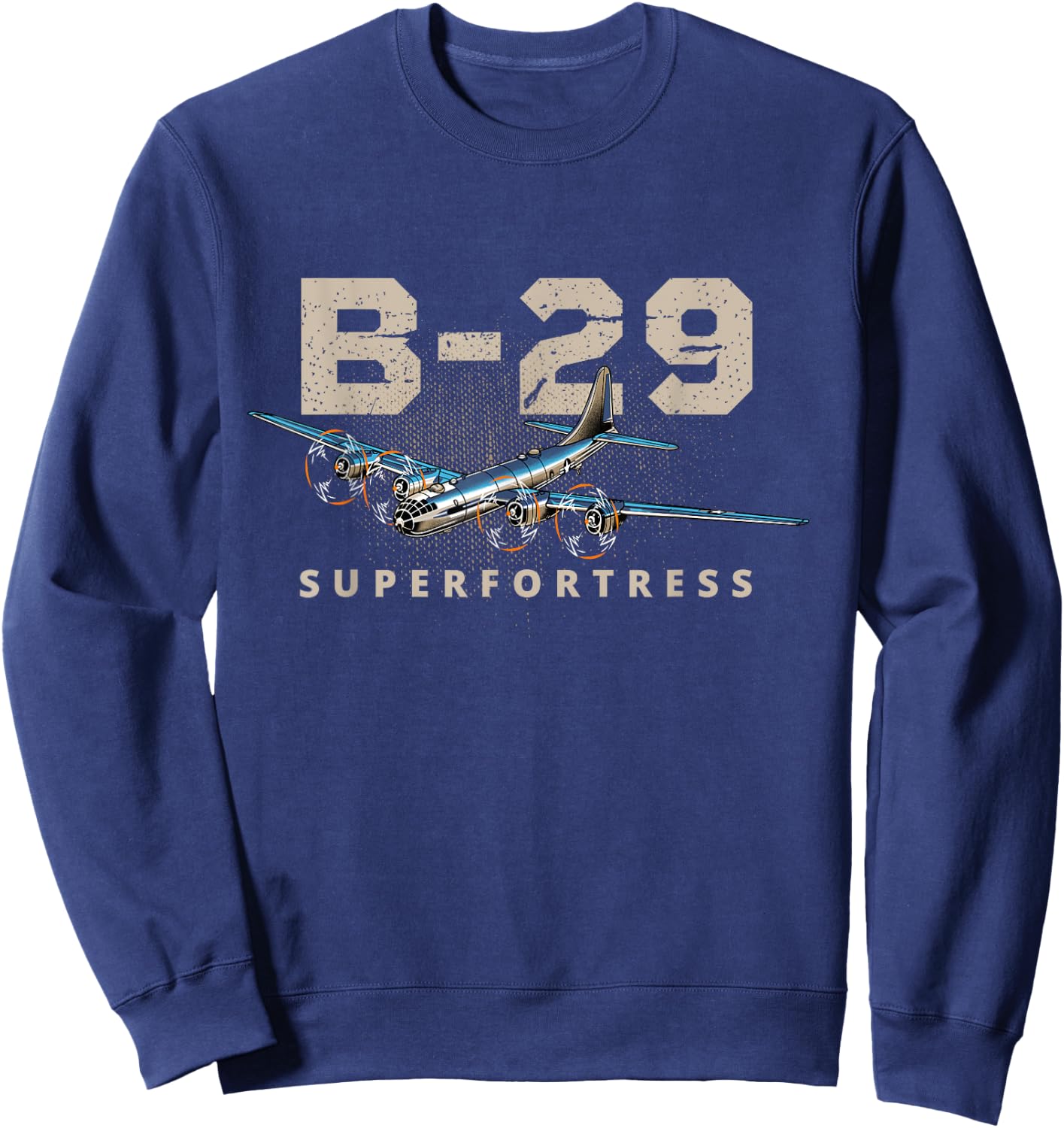 Military Warbird Airplane B29 Superfortress Sweatshirt - Sweatshirt | Navy