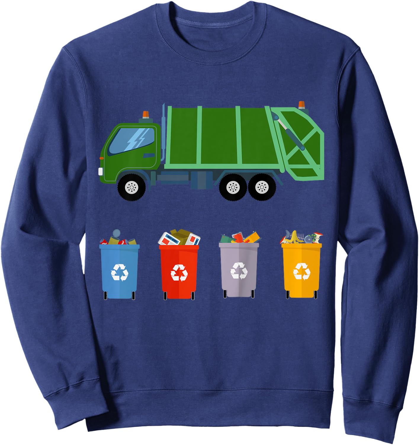 Recycling Trash Dump Truck Pajamas for Kids Sweatshirt - Sweatshirt | Navy